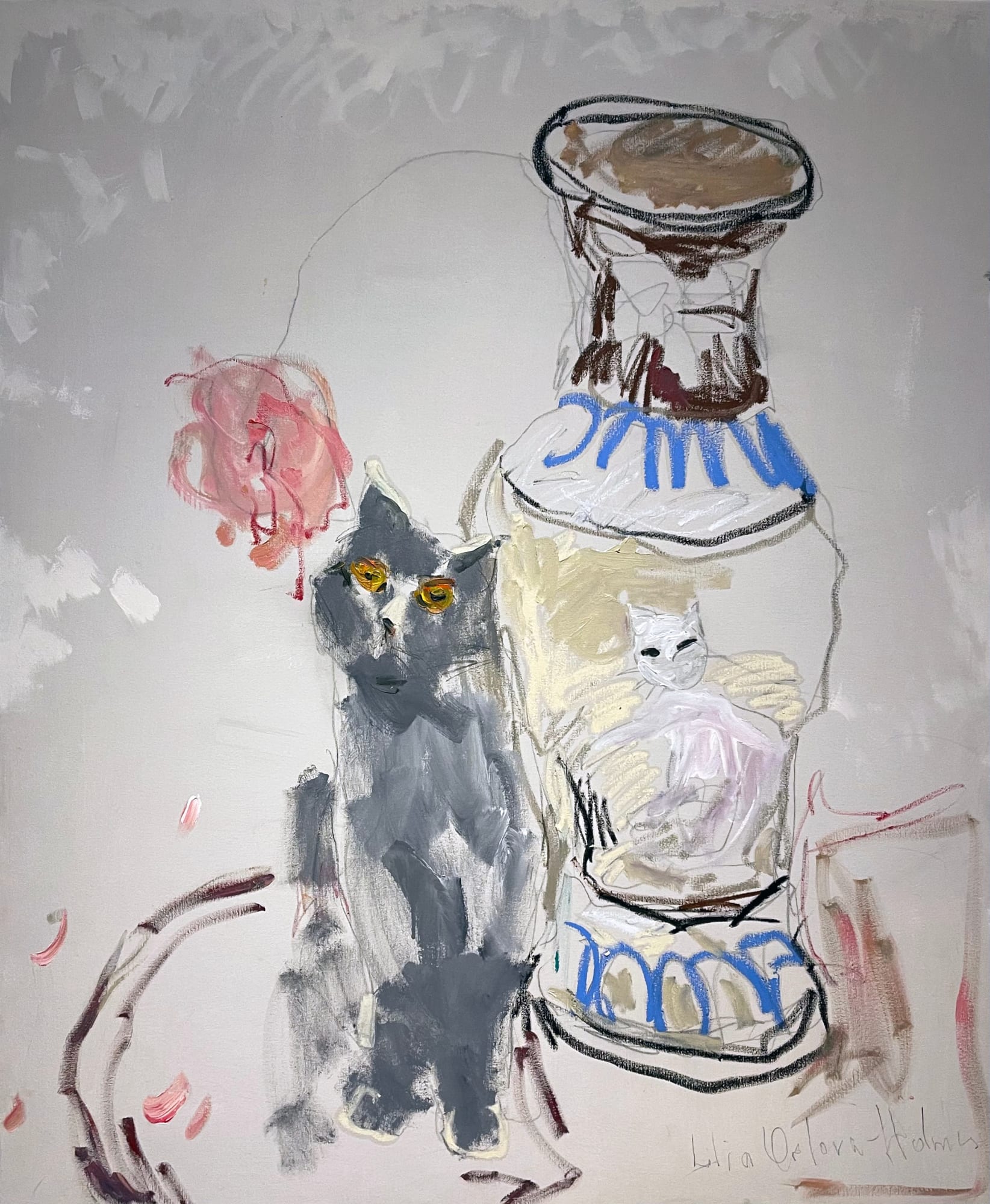 Lilia Orlova-Holmes, CAT AND A FLOWER