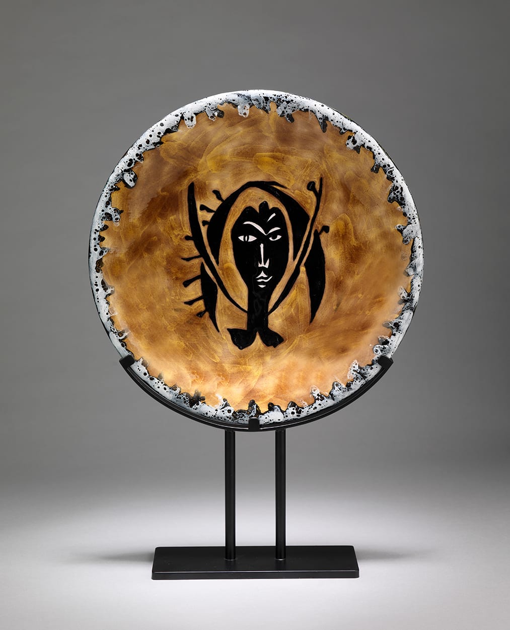 Jean Lurçat, Plate - Orange & Grey - Nereid, c. 1955