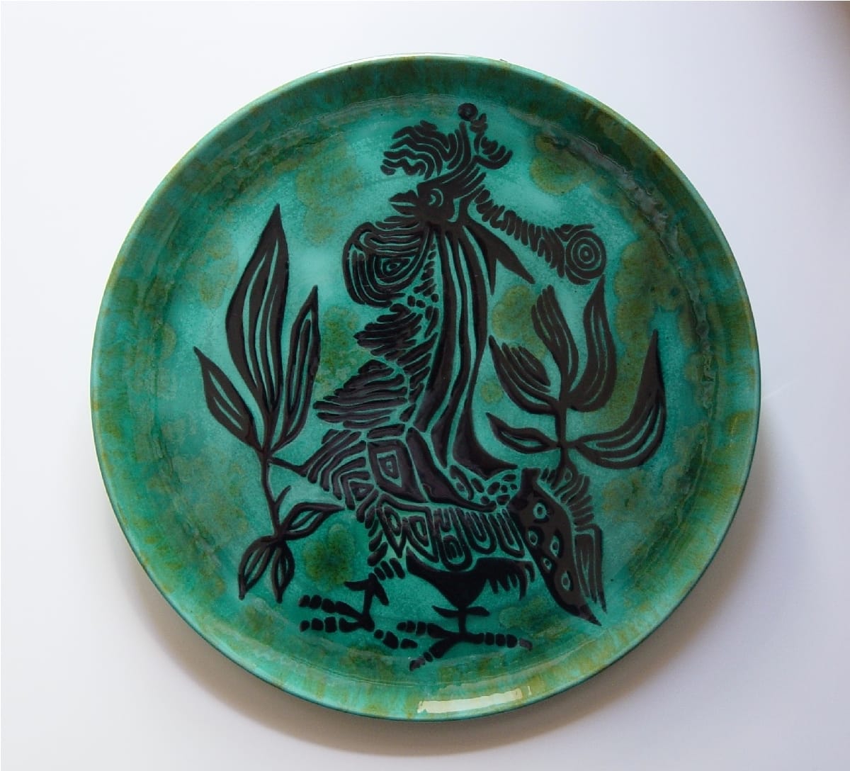 Jean Lurçat, Plate - Green - Combatant, c. 1955