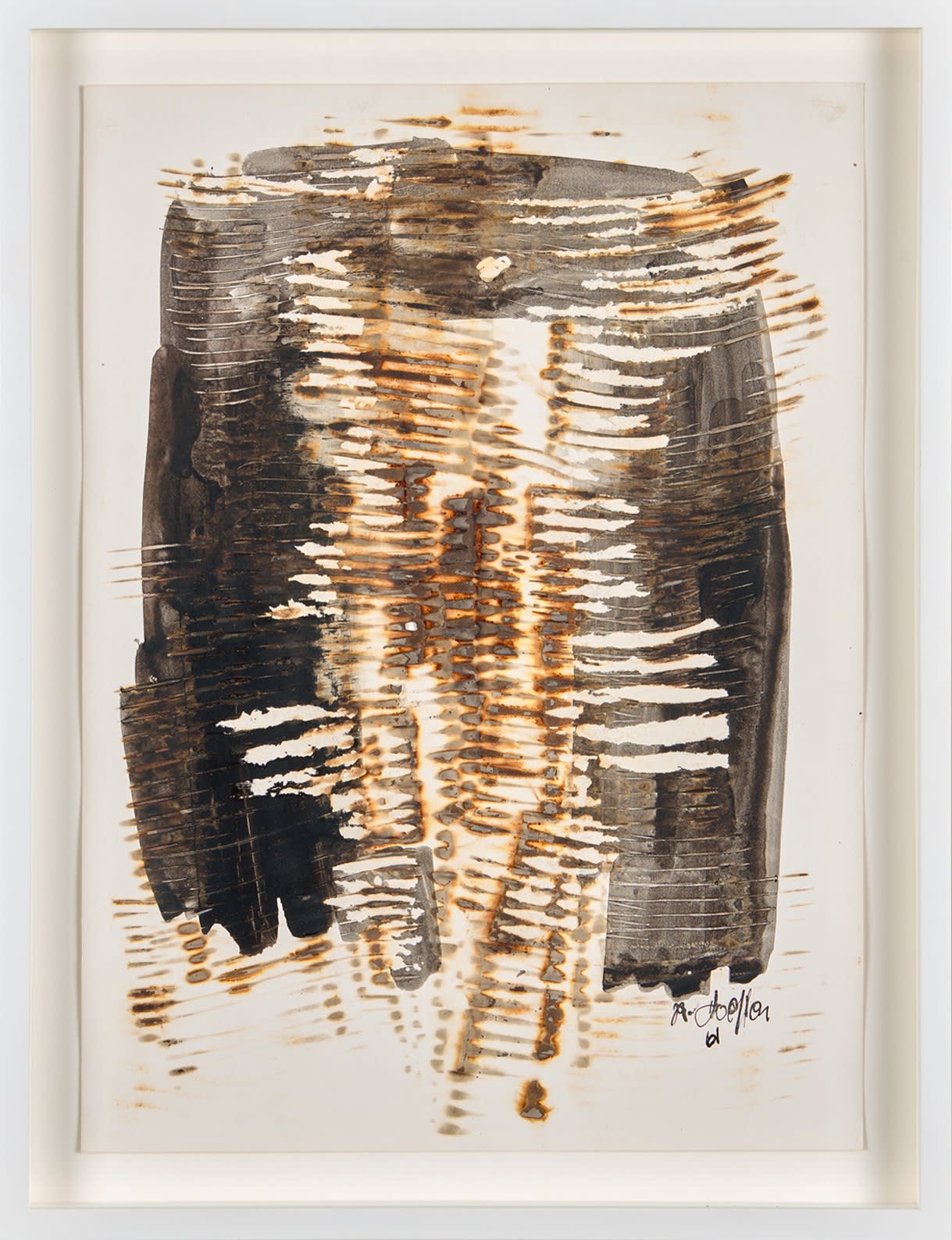 Reinhold Koehler, Décollage pur et brûlé, 1961