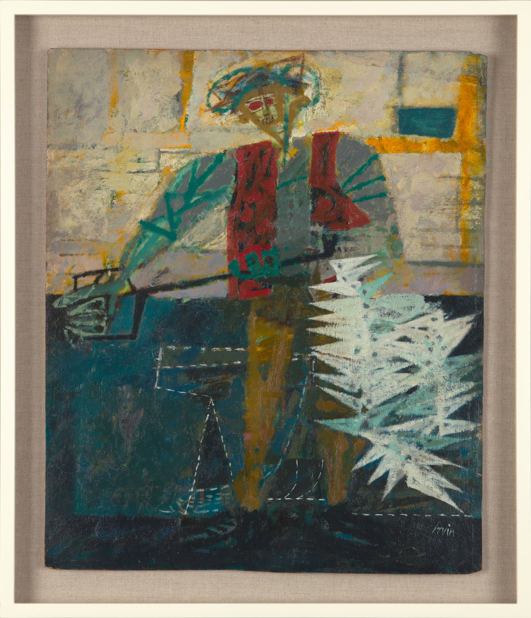 Albert Irvin OBE RA, Worker in a Galvanising Factory, c. 1951