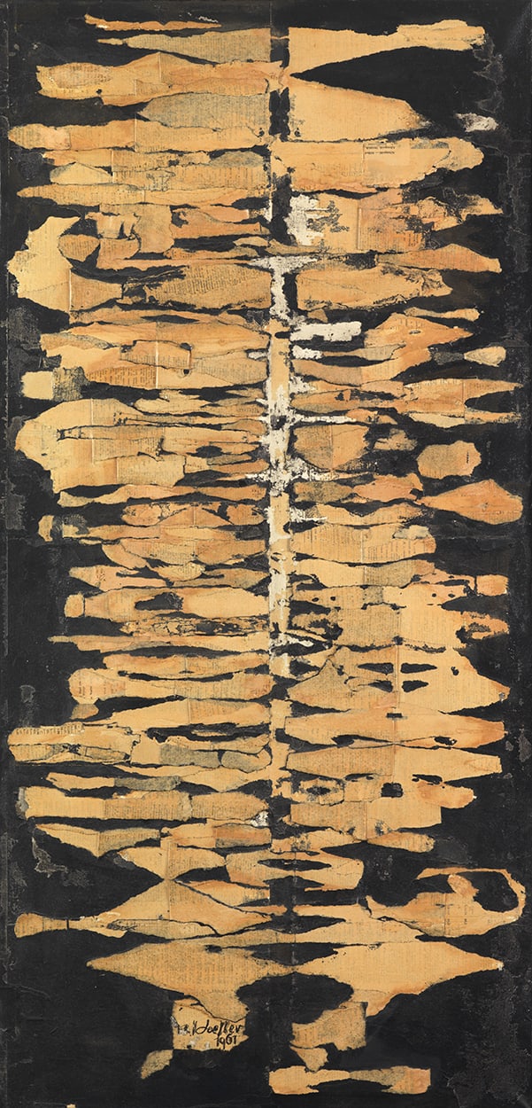 Reinhold Koehler, THORAX für N.K. 1961, Décollage Positiv-Negativ, 1961