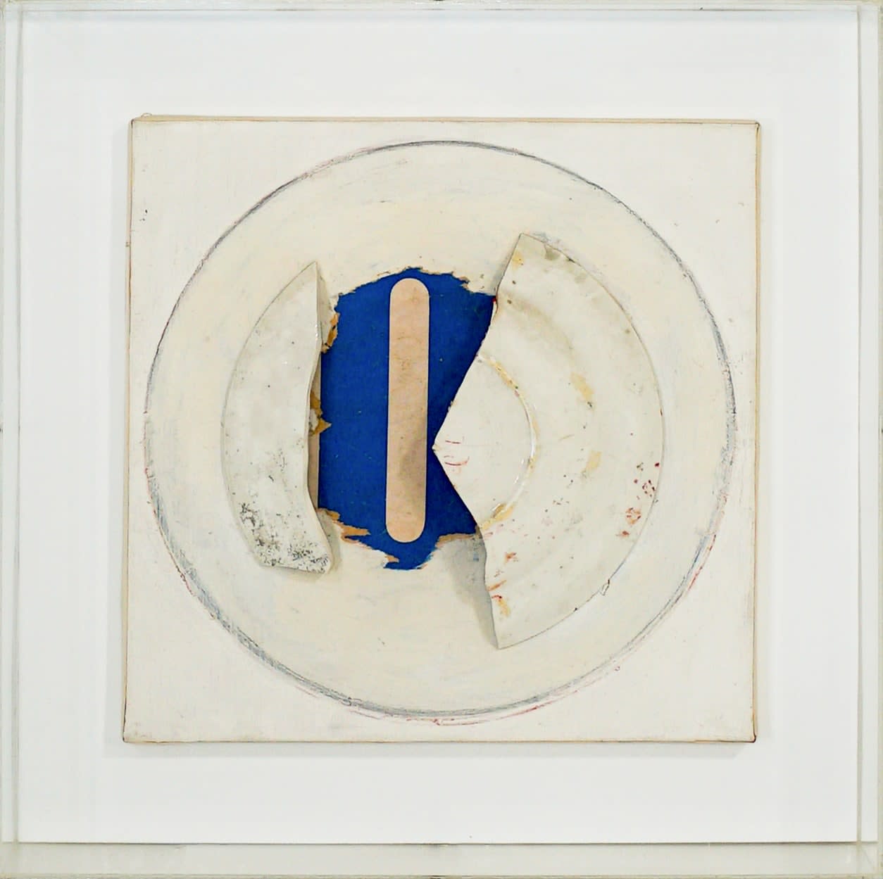 Reinhold Koehler, Blaues O, Tellerdécollage, 1960