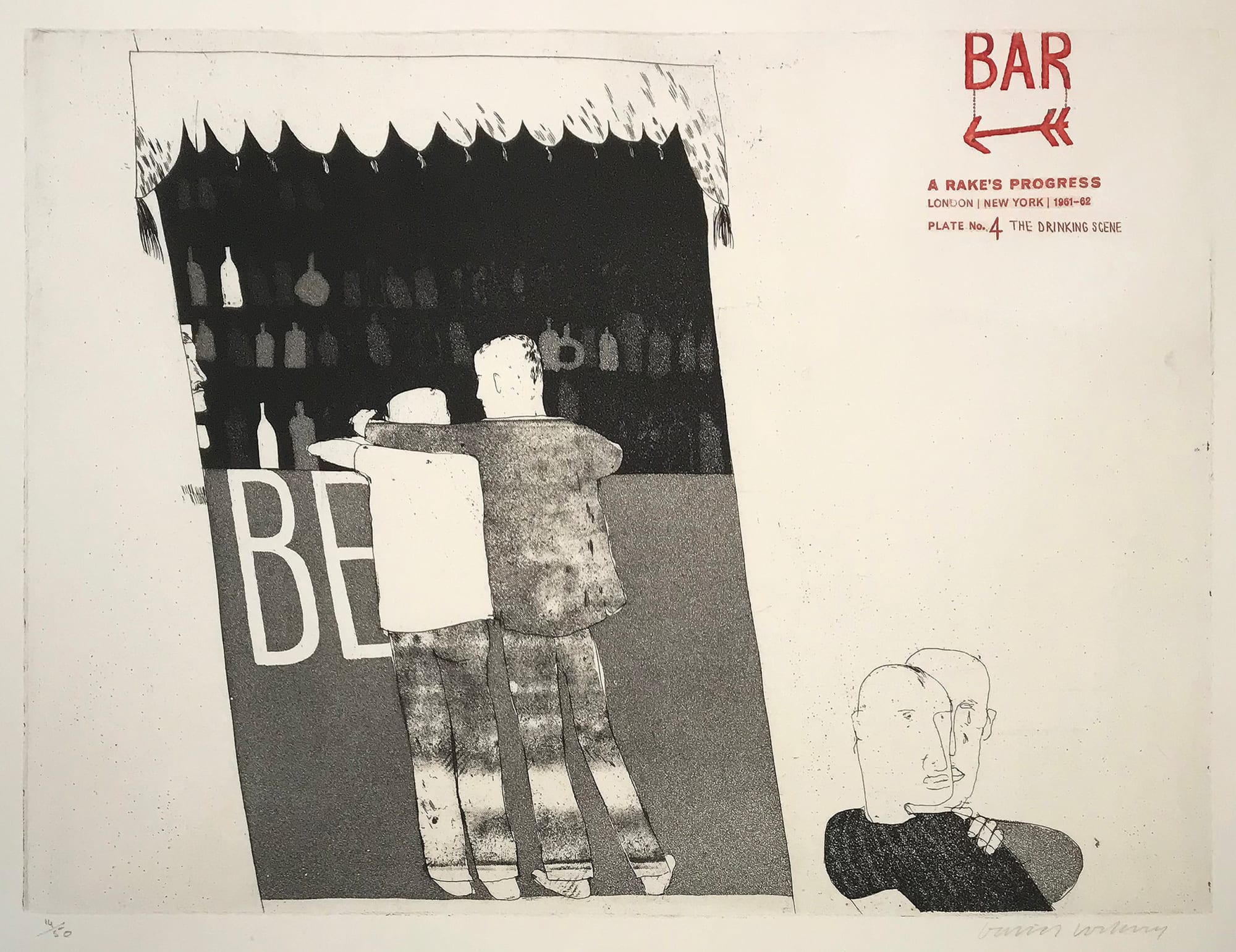 David Hockney (b. 1937), The Drinking Scene (A Rake’s Progress), 1961-63