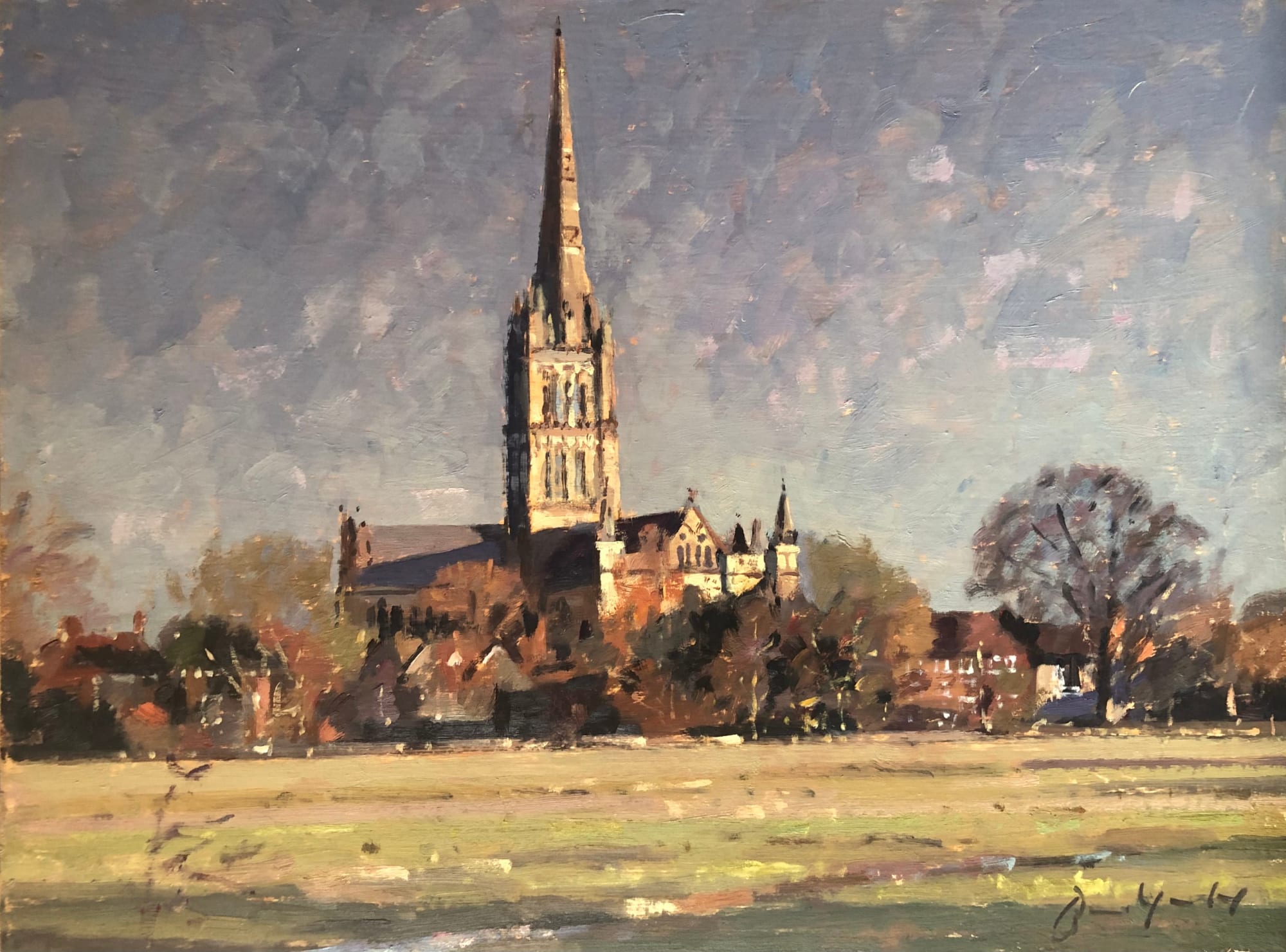 Bruce Yardley, SALISBURY CATHEDRAL FROM HARNHAM MEADOW