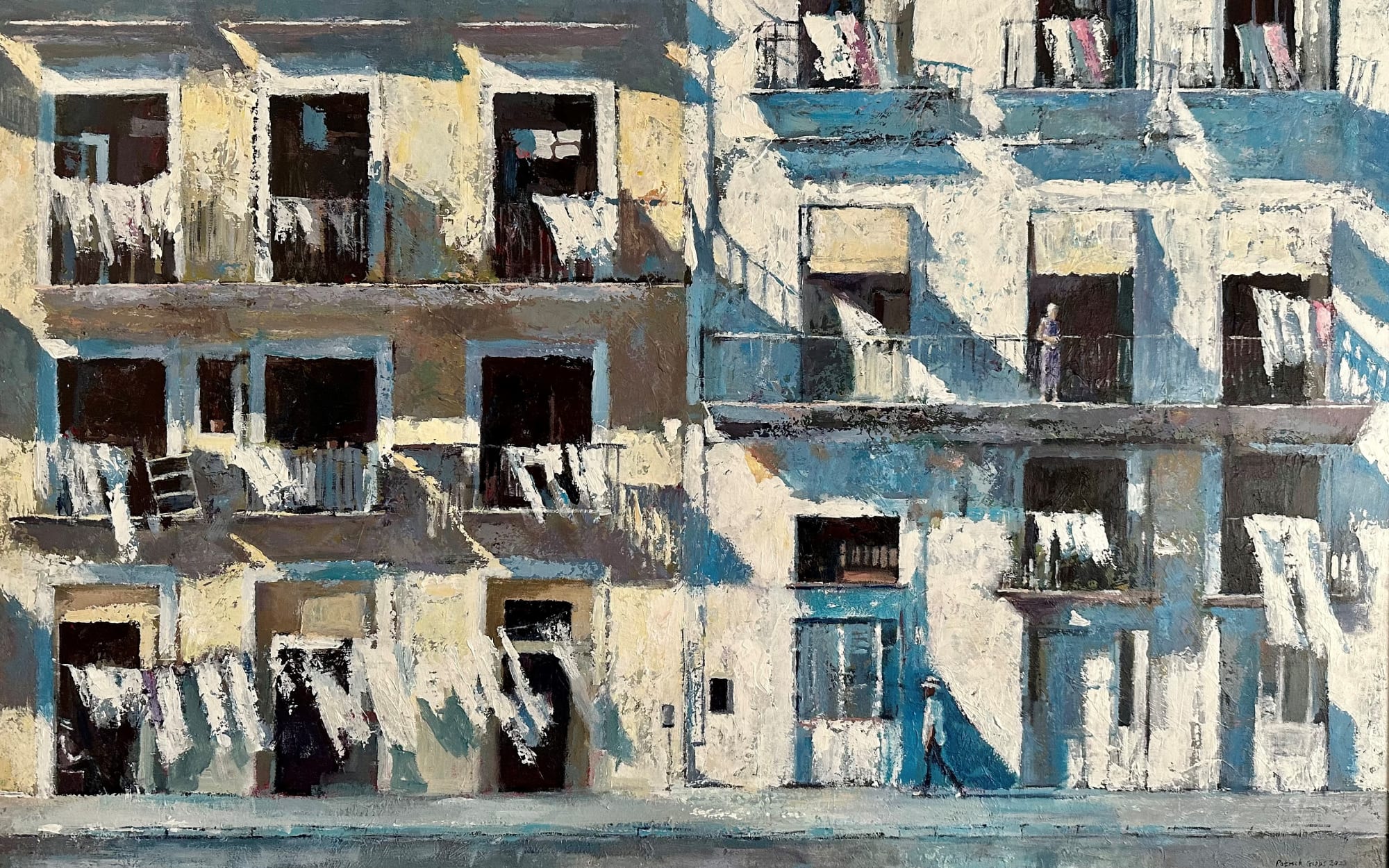 Patrick Gibbs, STREET SCENE WITH WASHING LINES, HAVANA, 2023