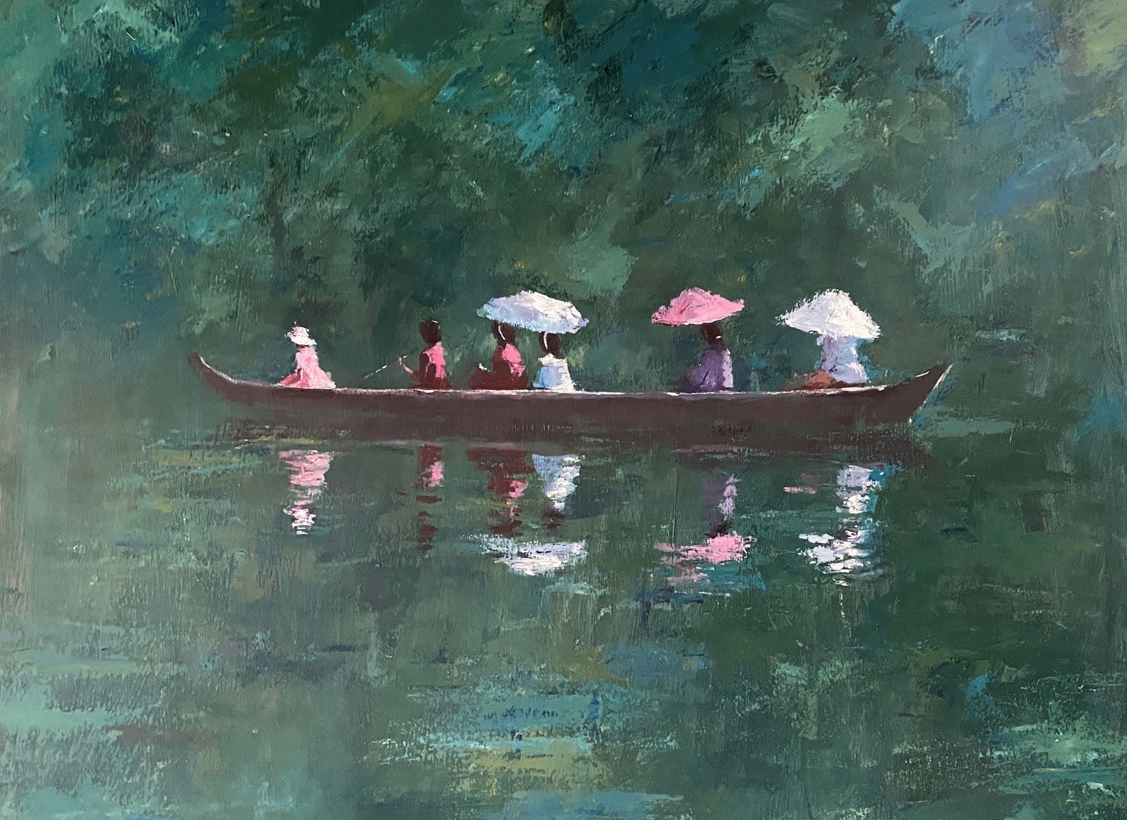 Patrick Gibbs, FAMILY IN A BOAT, KERALA BACKWATERS, 2021