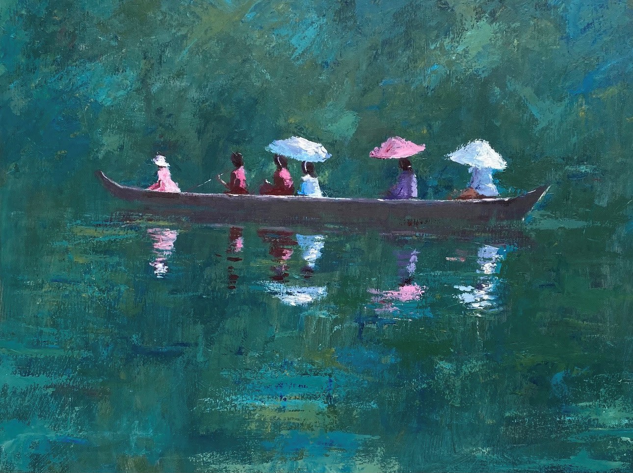 Patrick Gibbs, FAMILY IN A BOAT, KERALA BACKWATERS