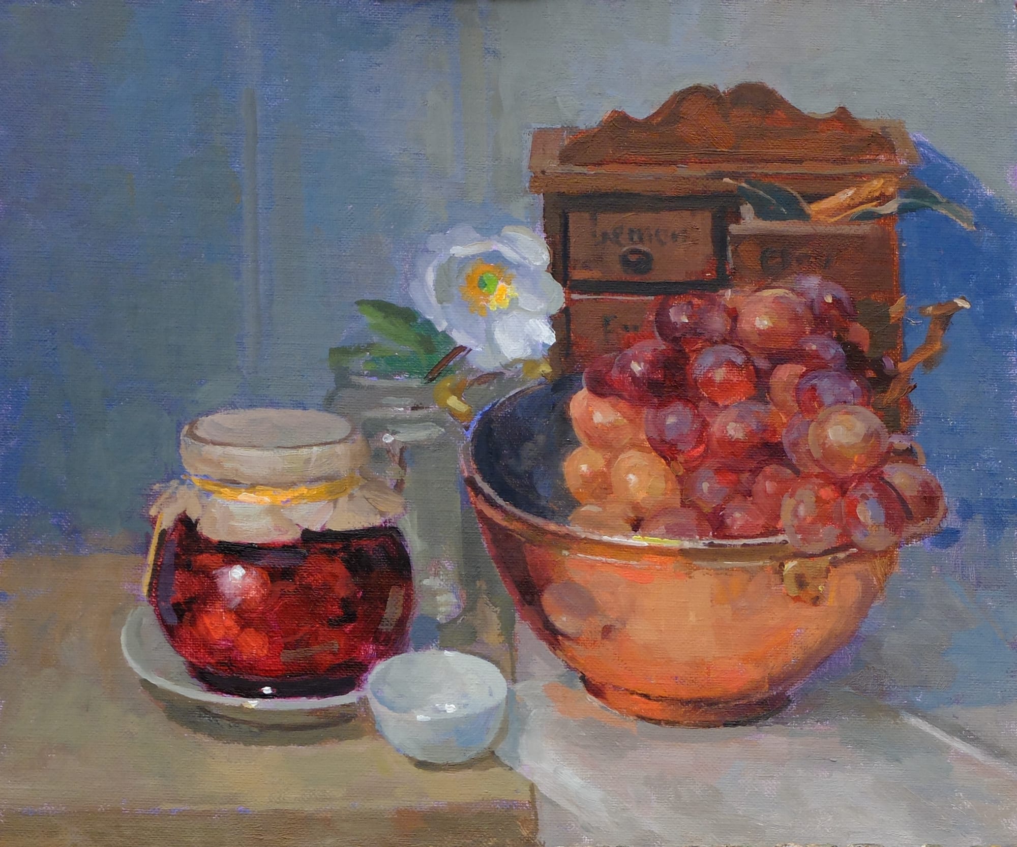 Pamela Kay, STILL LIFE GRAPES AND PRESERVES