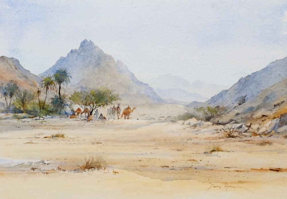 David Howell, BREAKFAST HALT - BEDOUIN IN THE OMANI DESERT