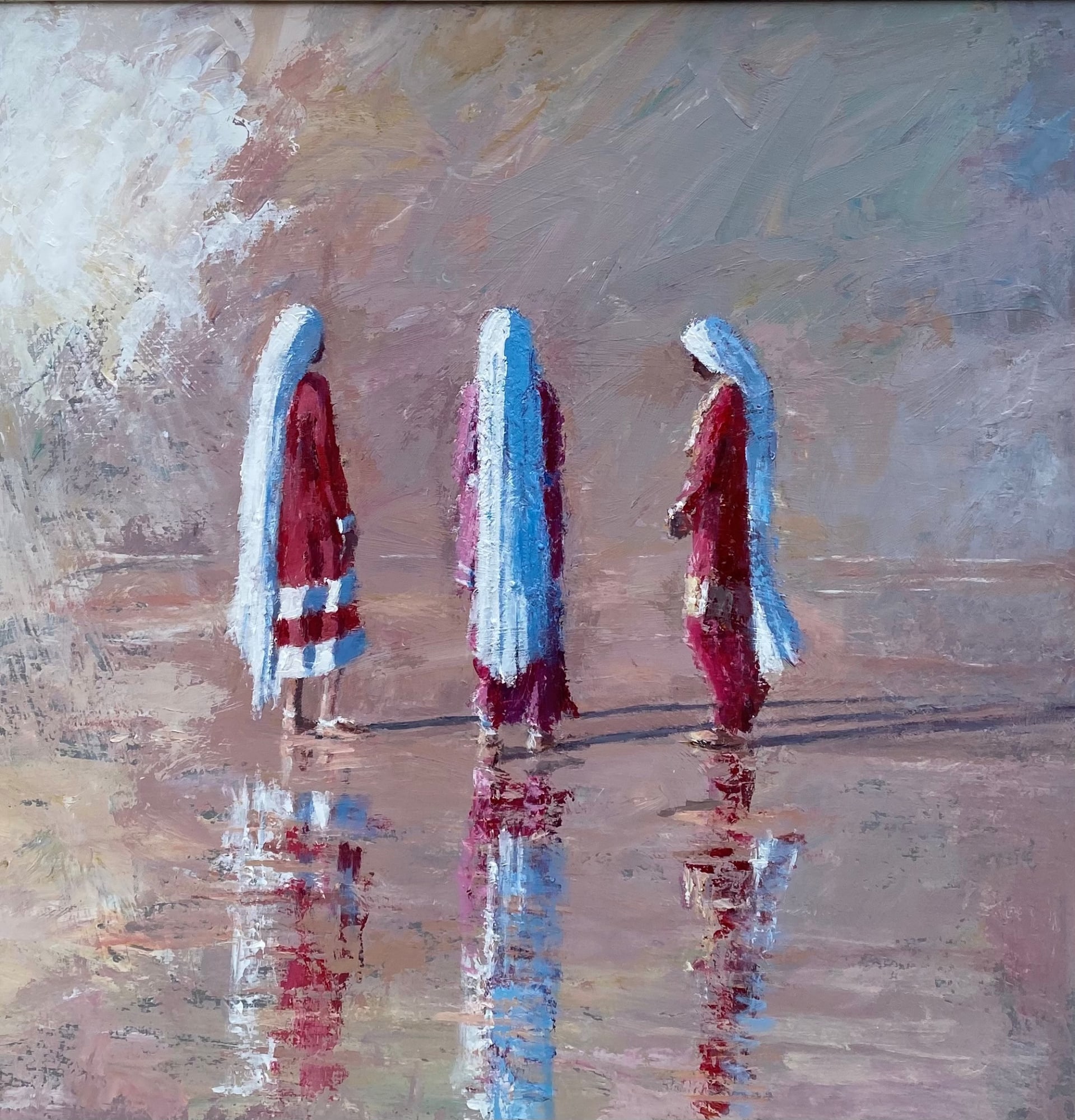 Patrick Gibbs, THREE FRIENDS ON THE BEACH, GUJARAT, 2021