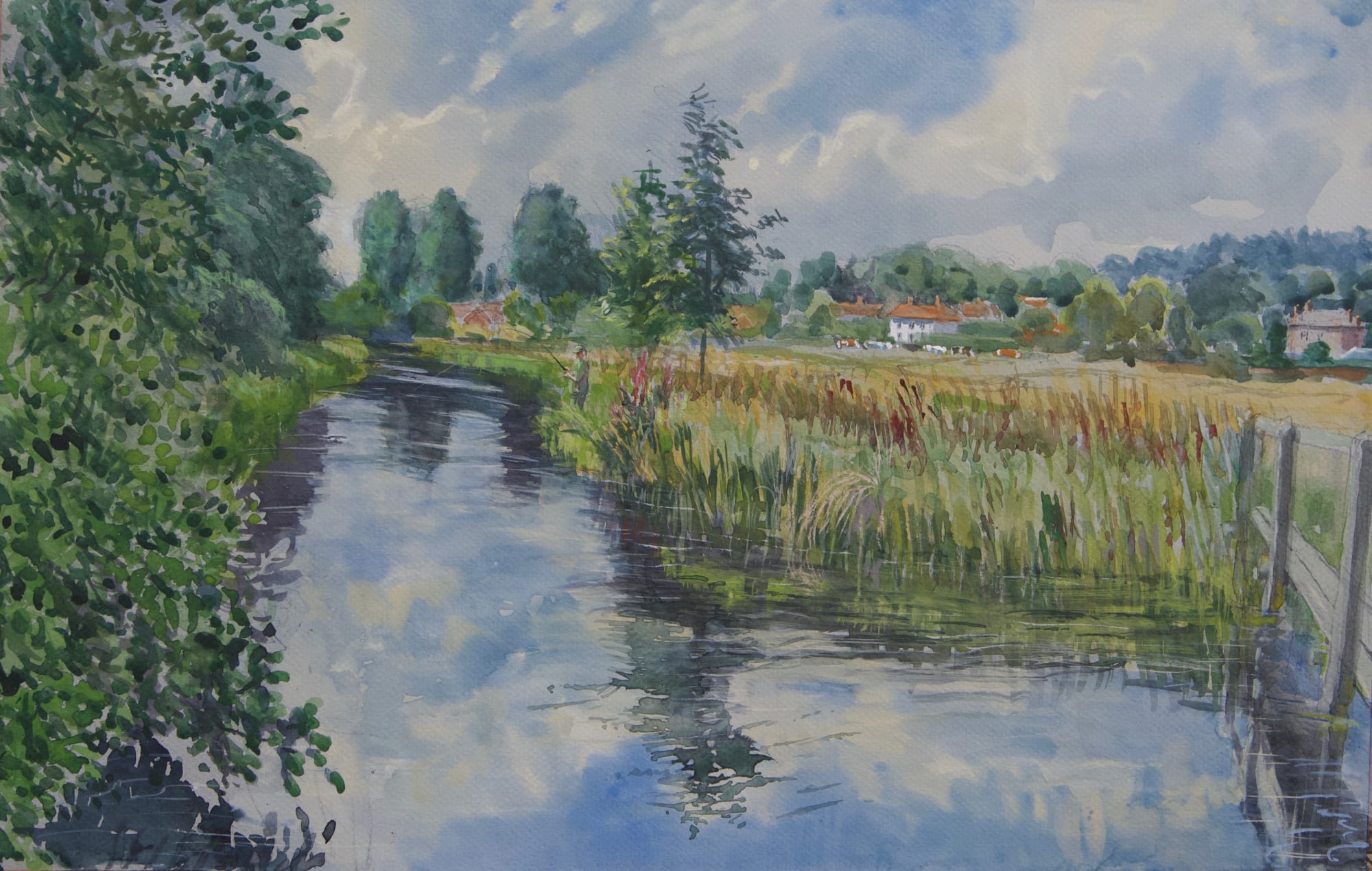 Timothy Scott Bolton, RIVER TEST, STOCKBRIDGE, WITH FOOTBRIDGE