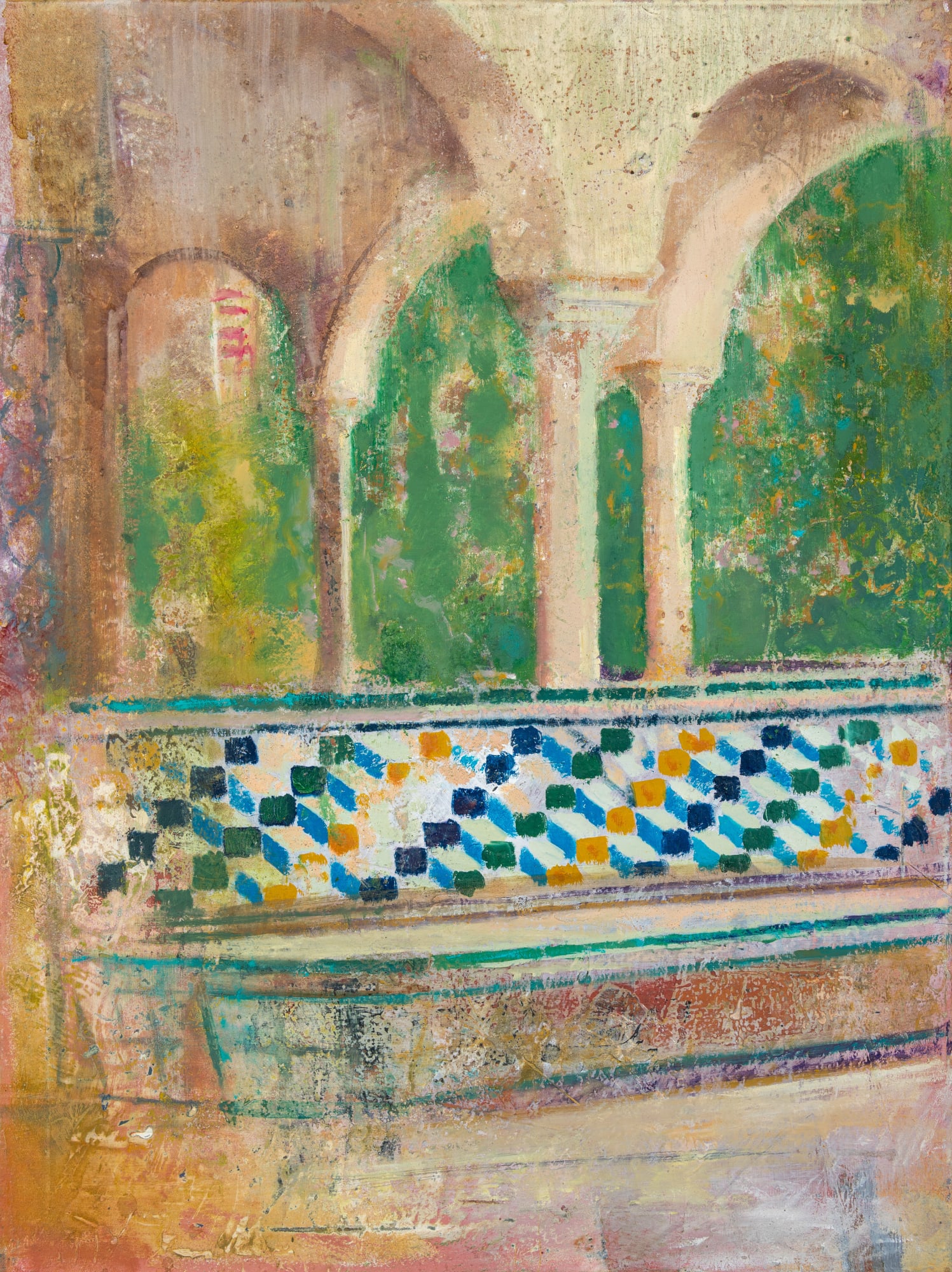 Peter Kettle MUDEJAR TILED BENCH SEVILLE JARDINES ALCAZARES SPAIN peter-kettle-mudejar-tiled-bench-seville-jardines-alcazares-spain