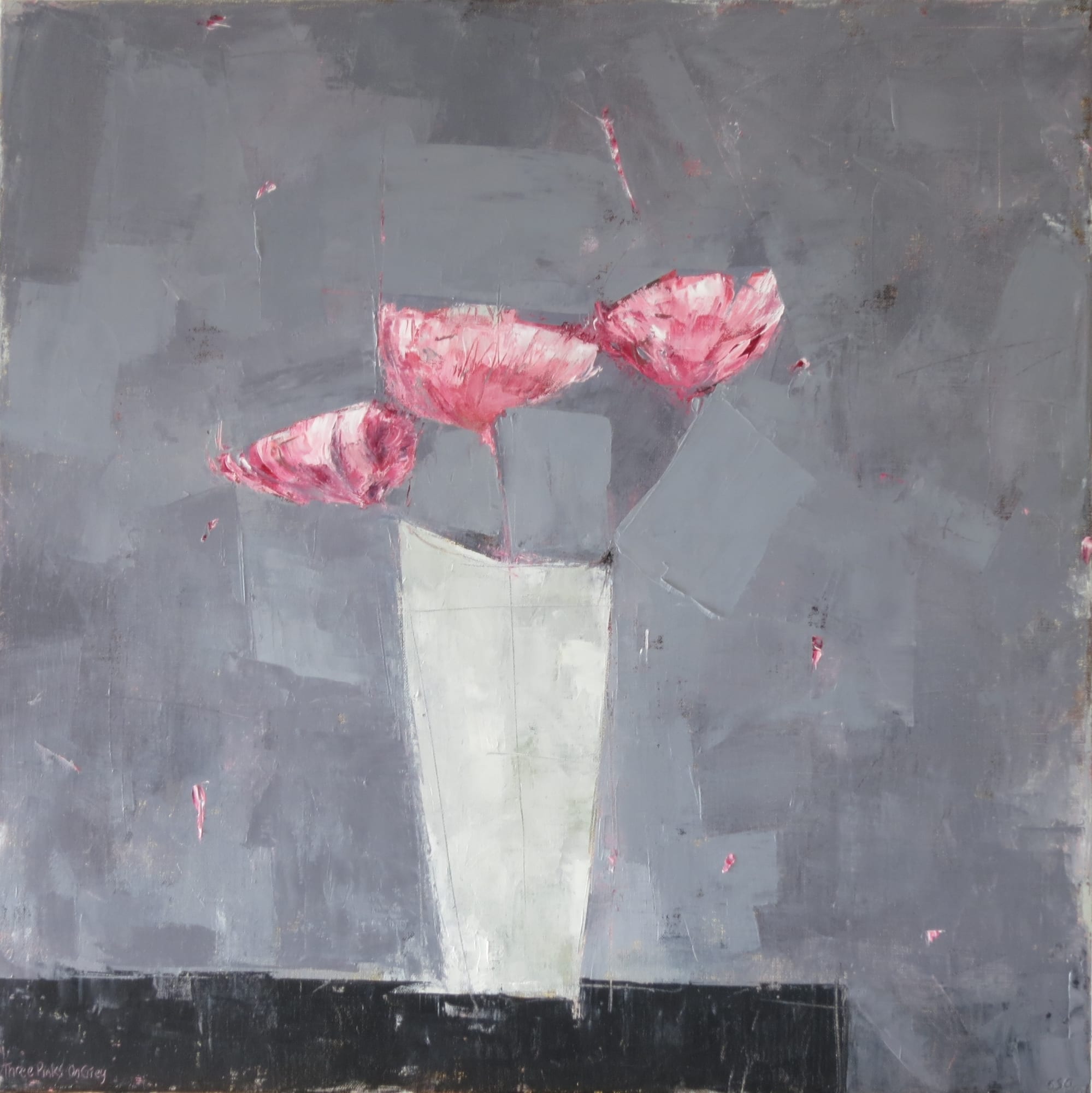 Ann Armitage, THREE PINKS ON GREY