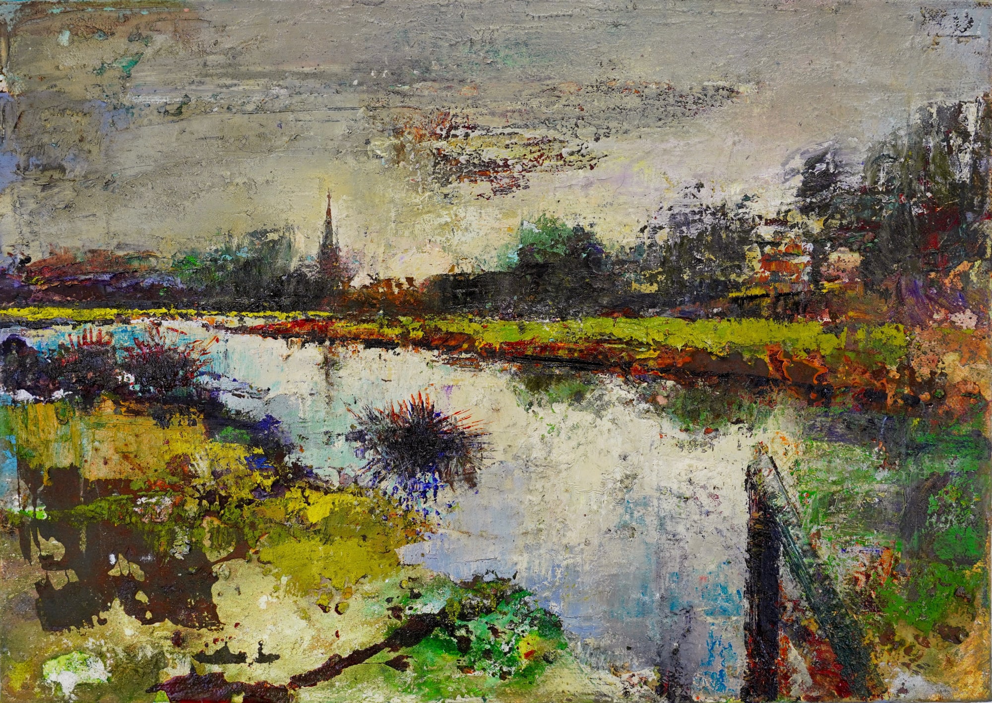 Peter Kettle, RIVER WINDRUSH - BURFORD CHURCH REFLECTION