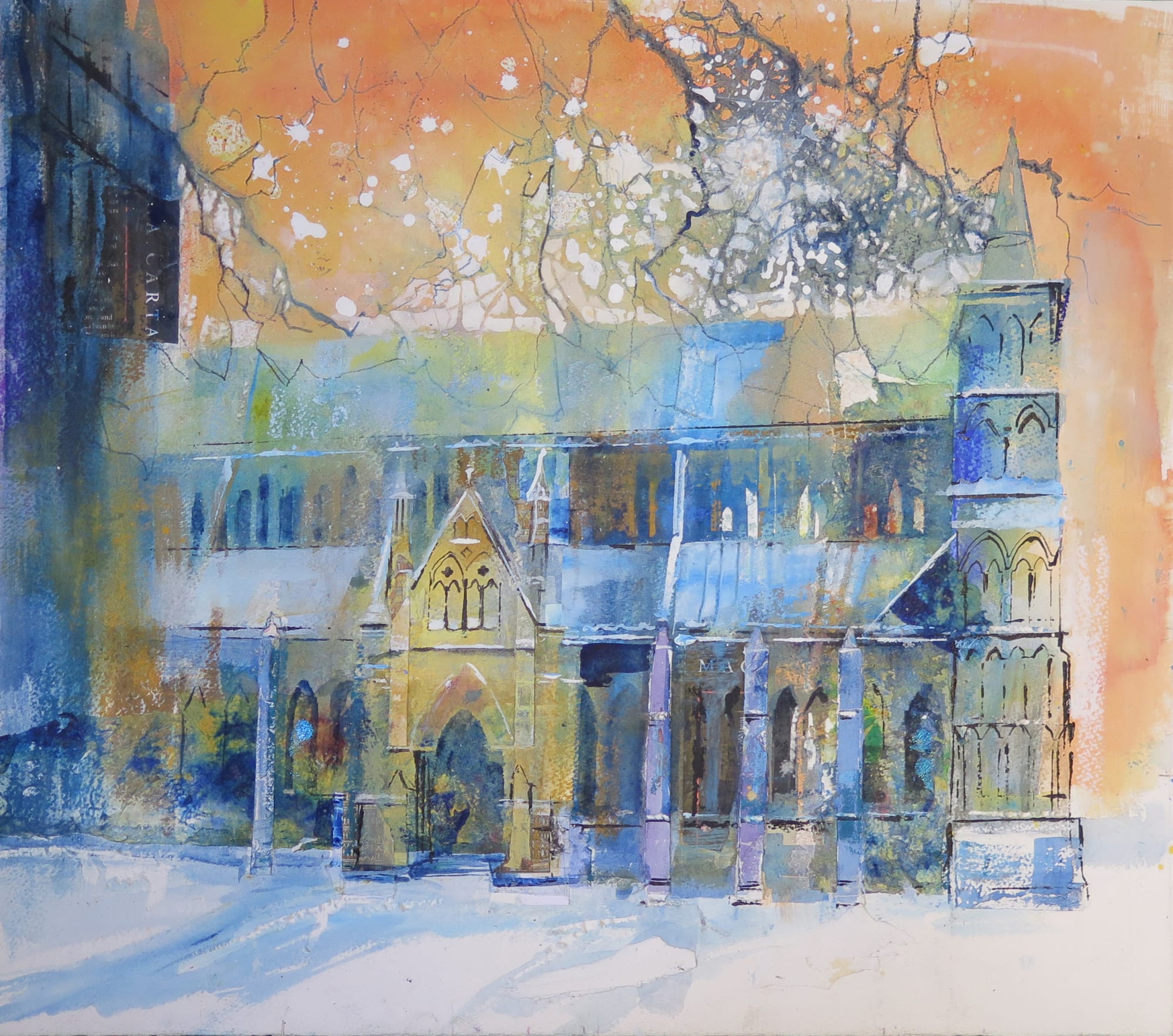 Maureen Davies, SALISBURY CATHEDRAL IN THE SNOW