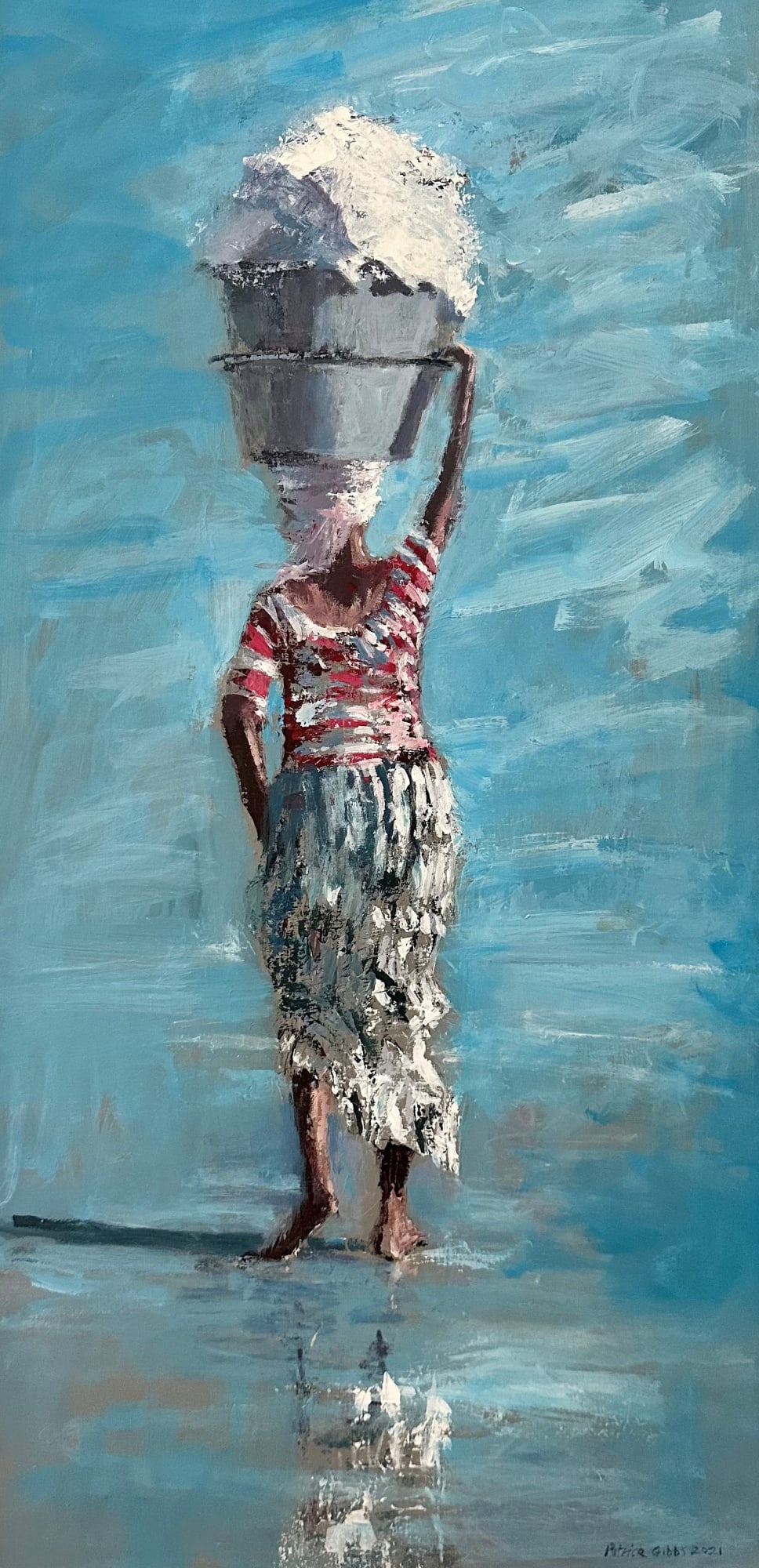 Patrick Gibbs, WOMAN CARRYING WASHING, TANJI, GAMBIA, 2023