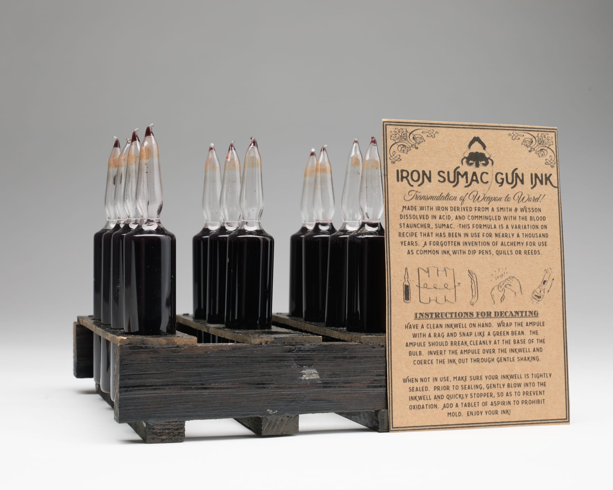 Thomas Little, Dissolved Revolver Sumac Ink Ampule, 2022