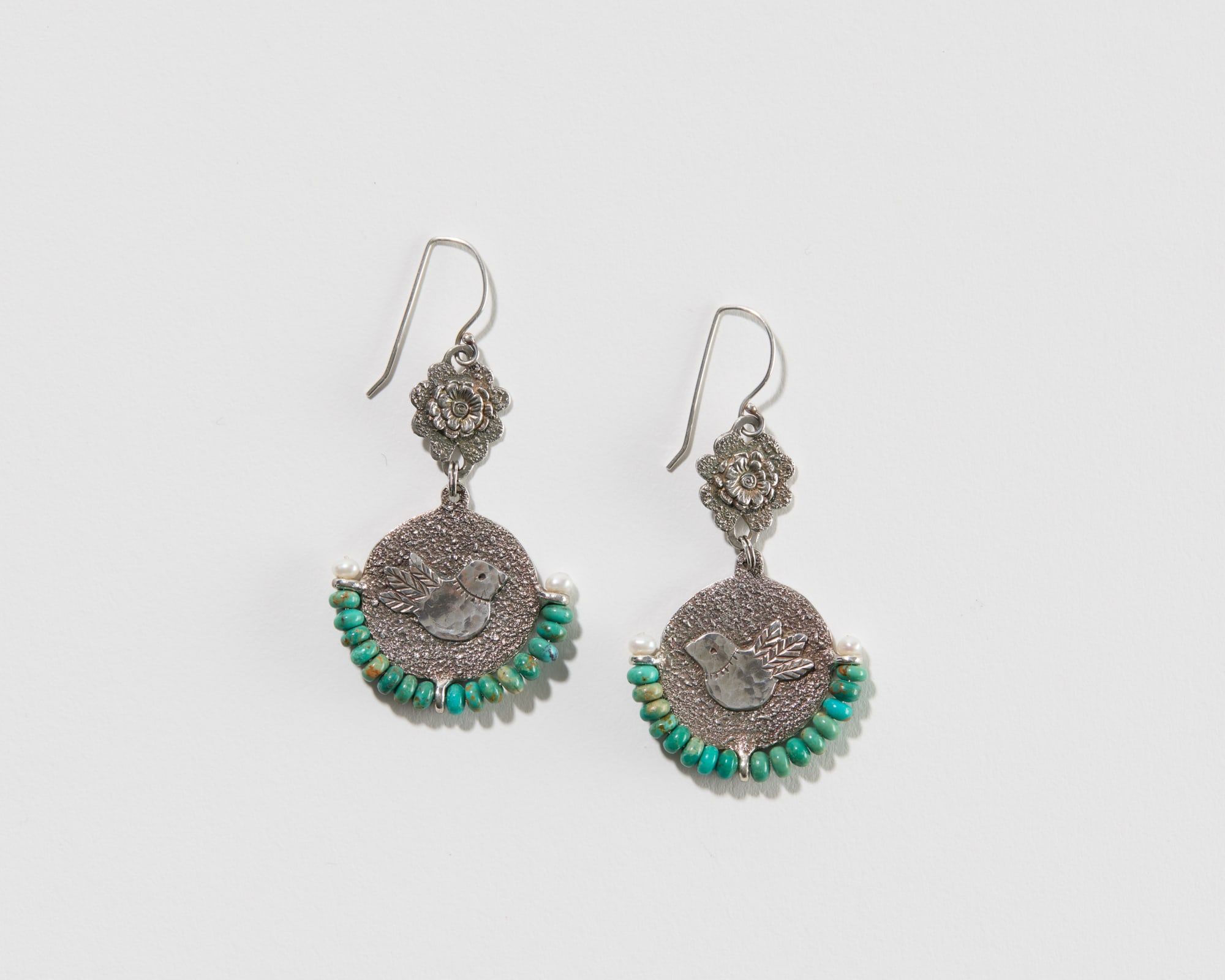 Lorena Angulo, Pajaros Medallions with Flower earrings, 2022
