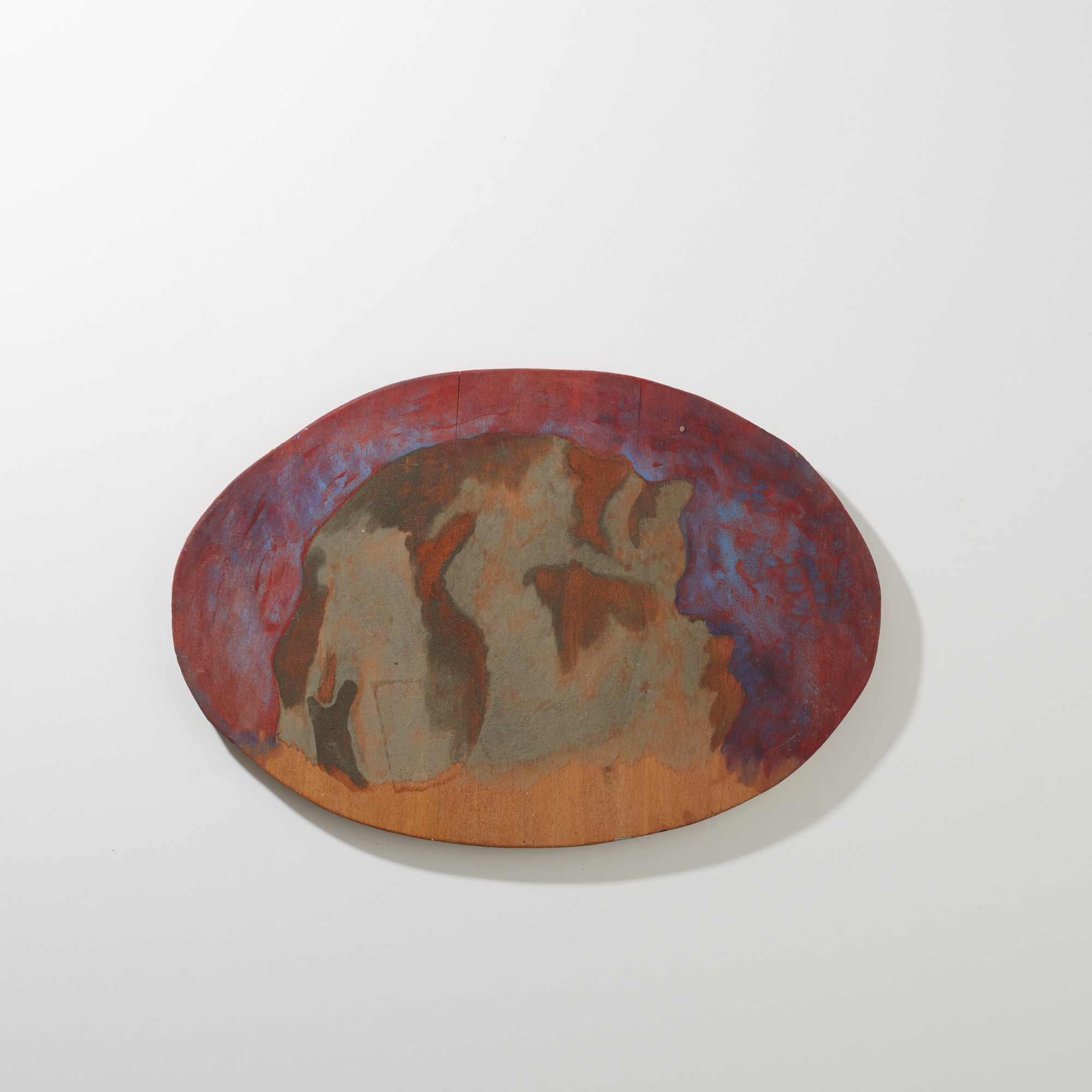 Tilke Elkins, OTHER ANIMALS I ALMOST SEE: Blue and red with grey figures, 2018