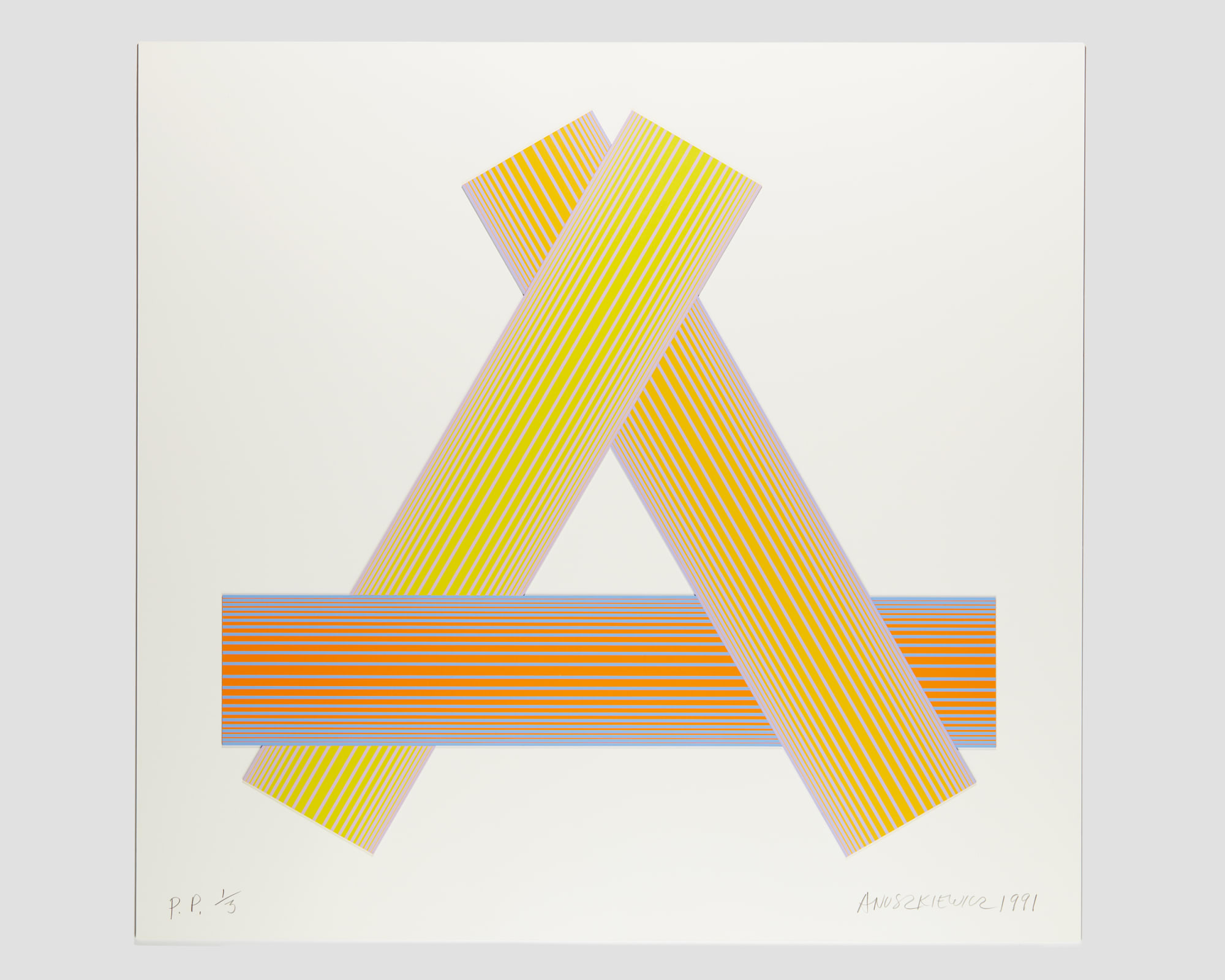 Richard Anuszkiewicz, Triangular Yellows, 1991