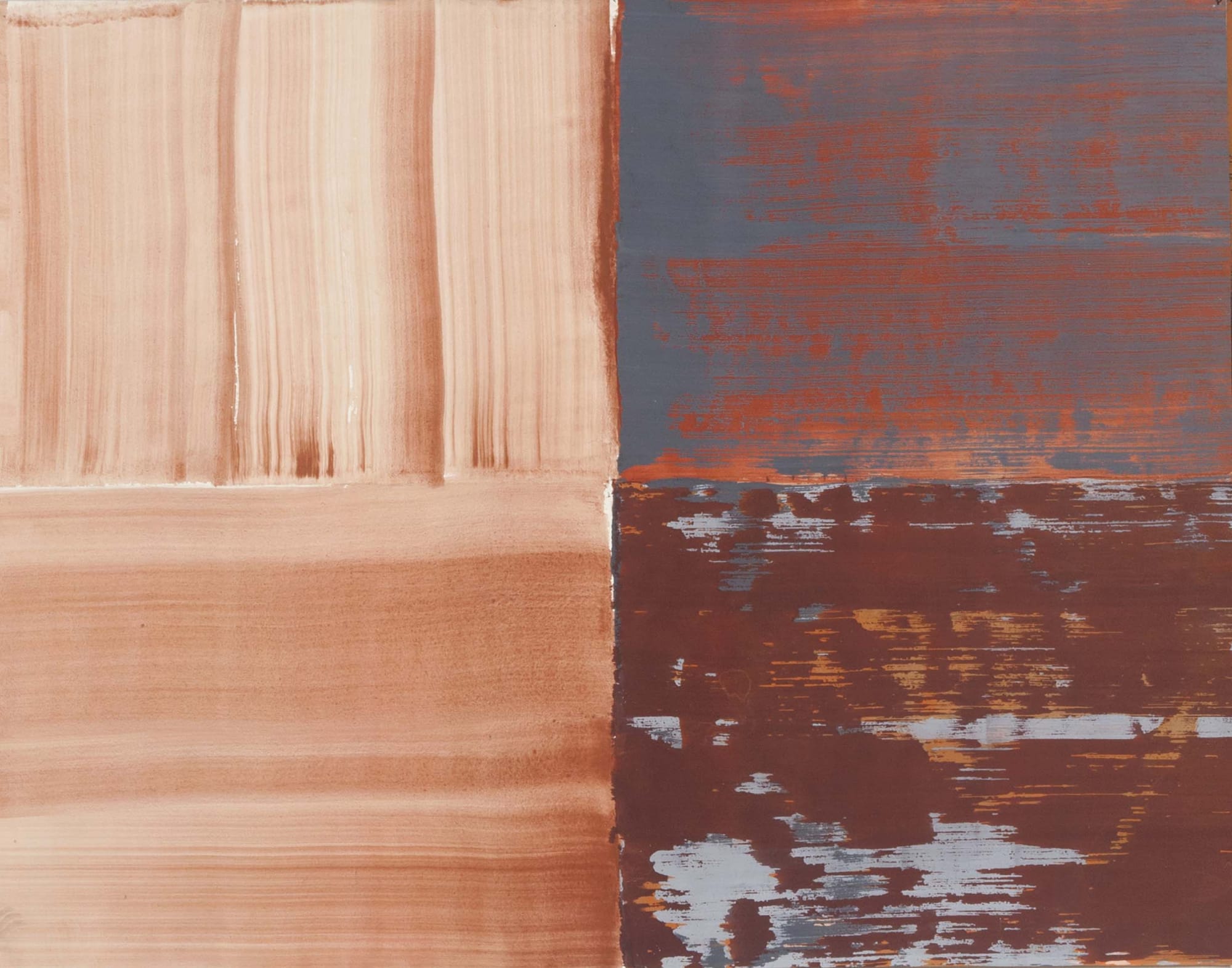 Erbern - Pinelli - Viallat: Ulrich Erbern, Le mura, 1998, 70 x 90 cm - 27 1/2 x 35 3/8 in, acrilico su carta