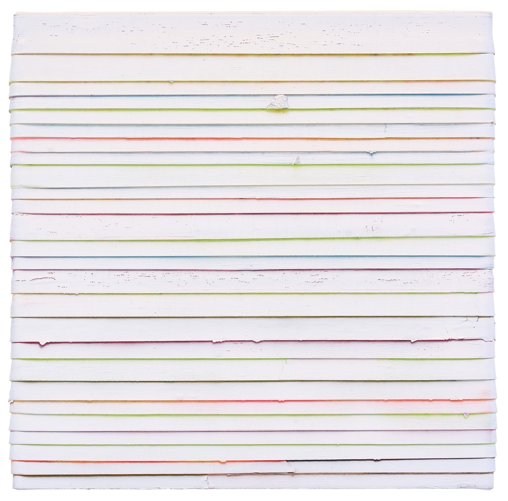 Paolo Bini: White, 2015, 30 x 30 cm, acrilico su nastro carta su tela
