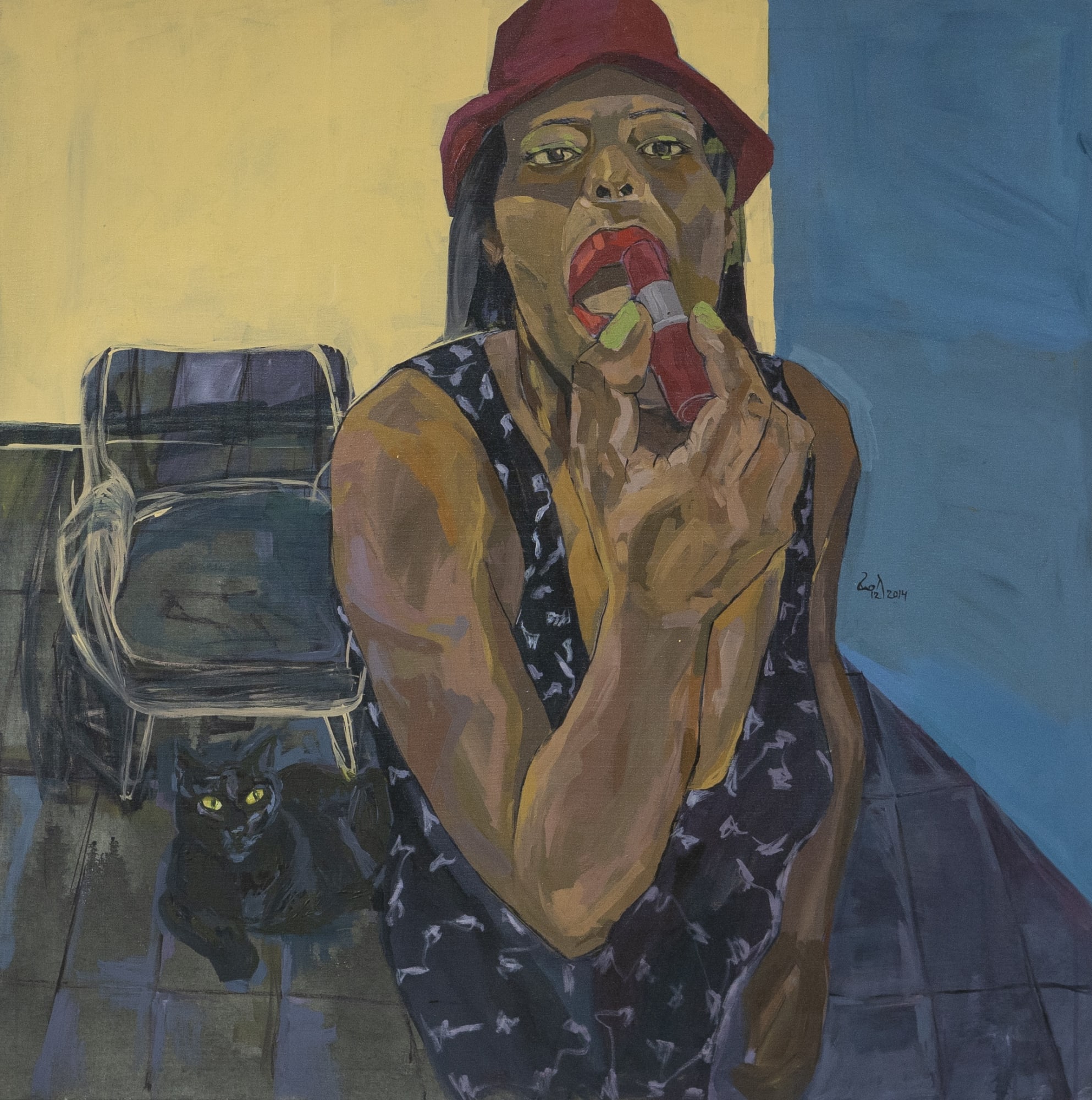 Fetlework Tadesse Flesh Palette 9, 2022 Acrylic on canvas 43¼ x 43¼ in. 110 x 110 cm.