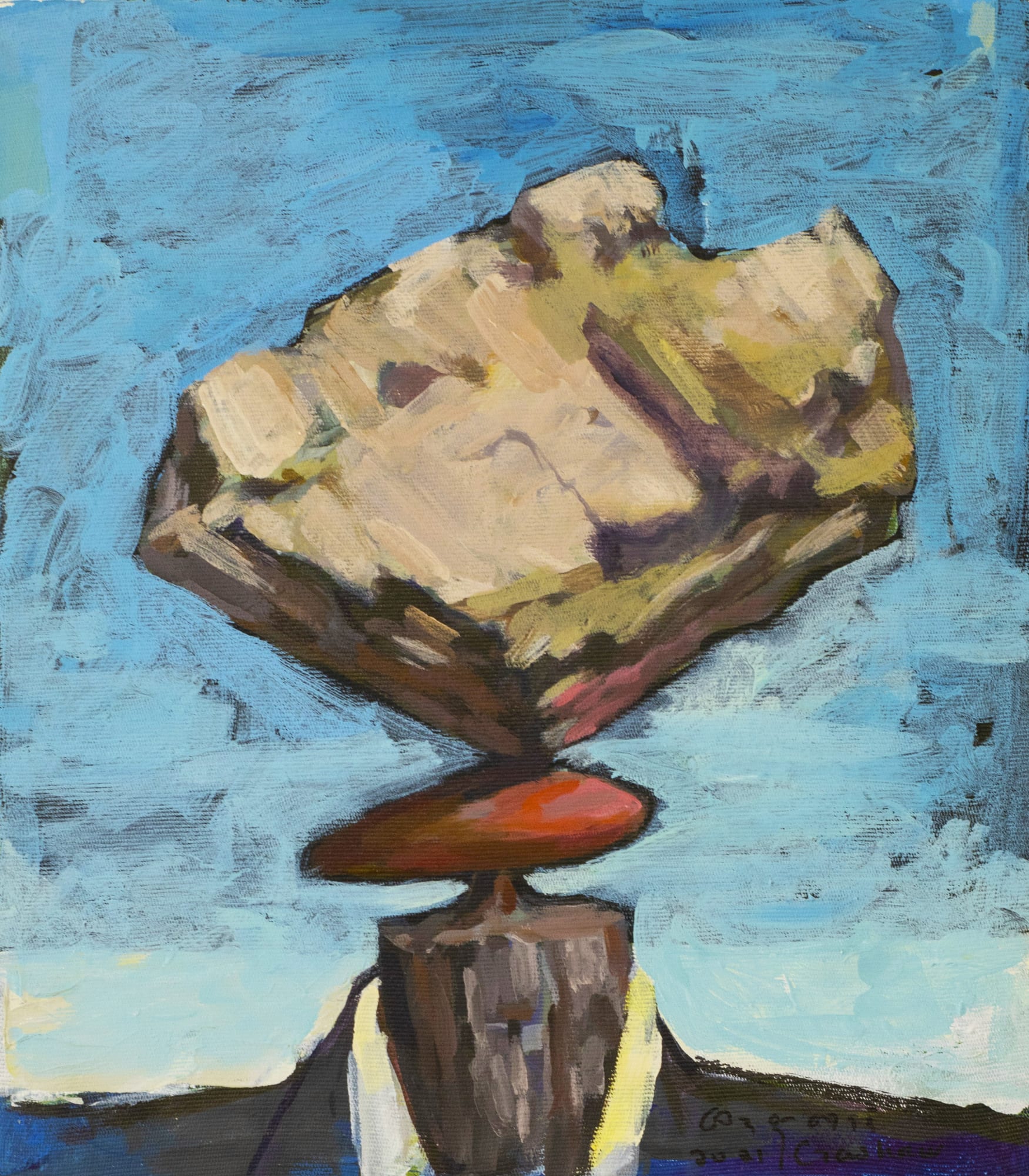 Wendemageng Demeke What I Feel 14, 2021 Acrylic on canvas 40 x 30 cm.