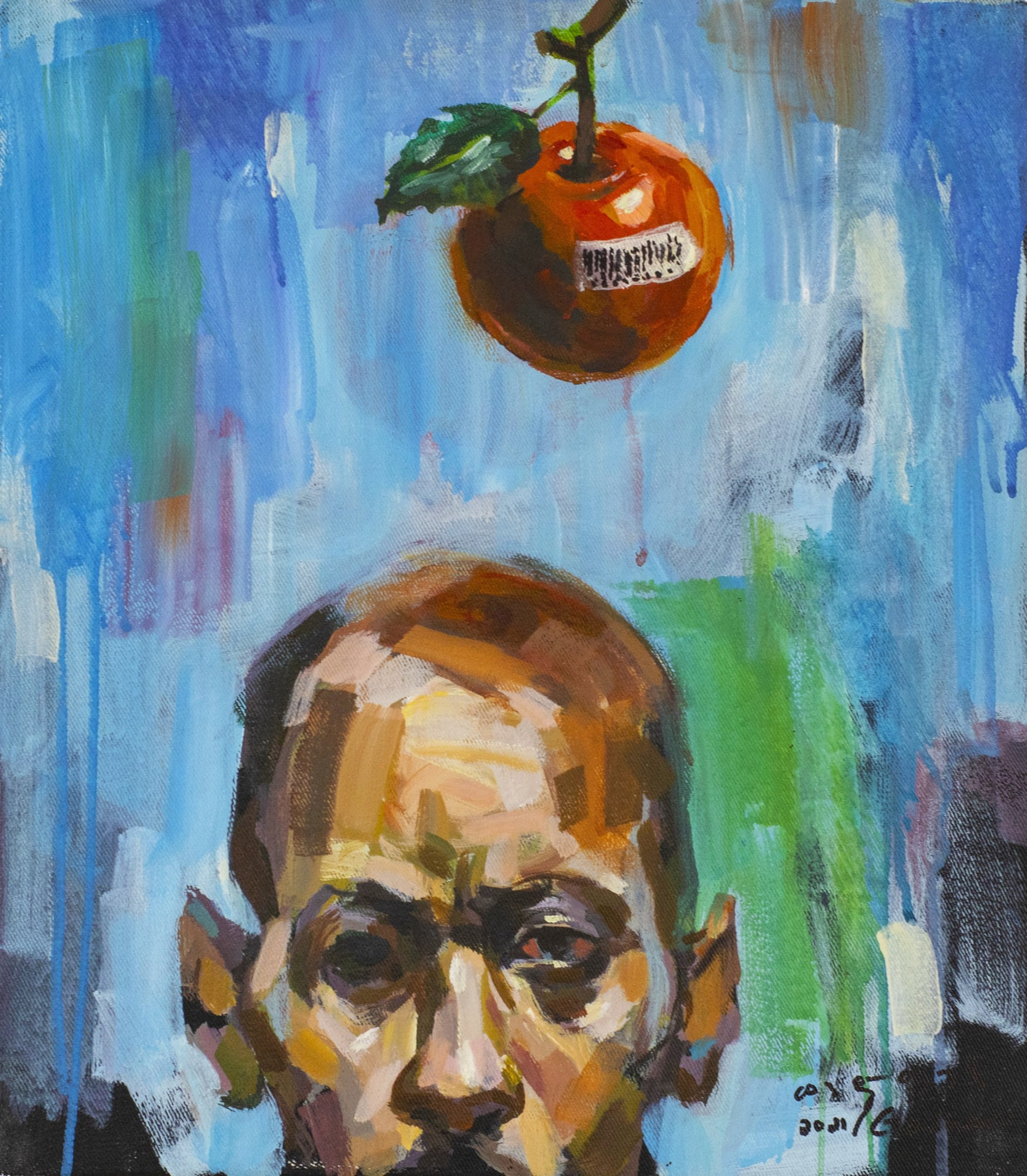 Wendemageng Demeke What I Feel 4, 2021 Acrylic on canvas 40 x 30 cm.