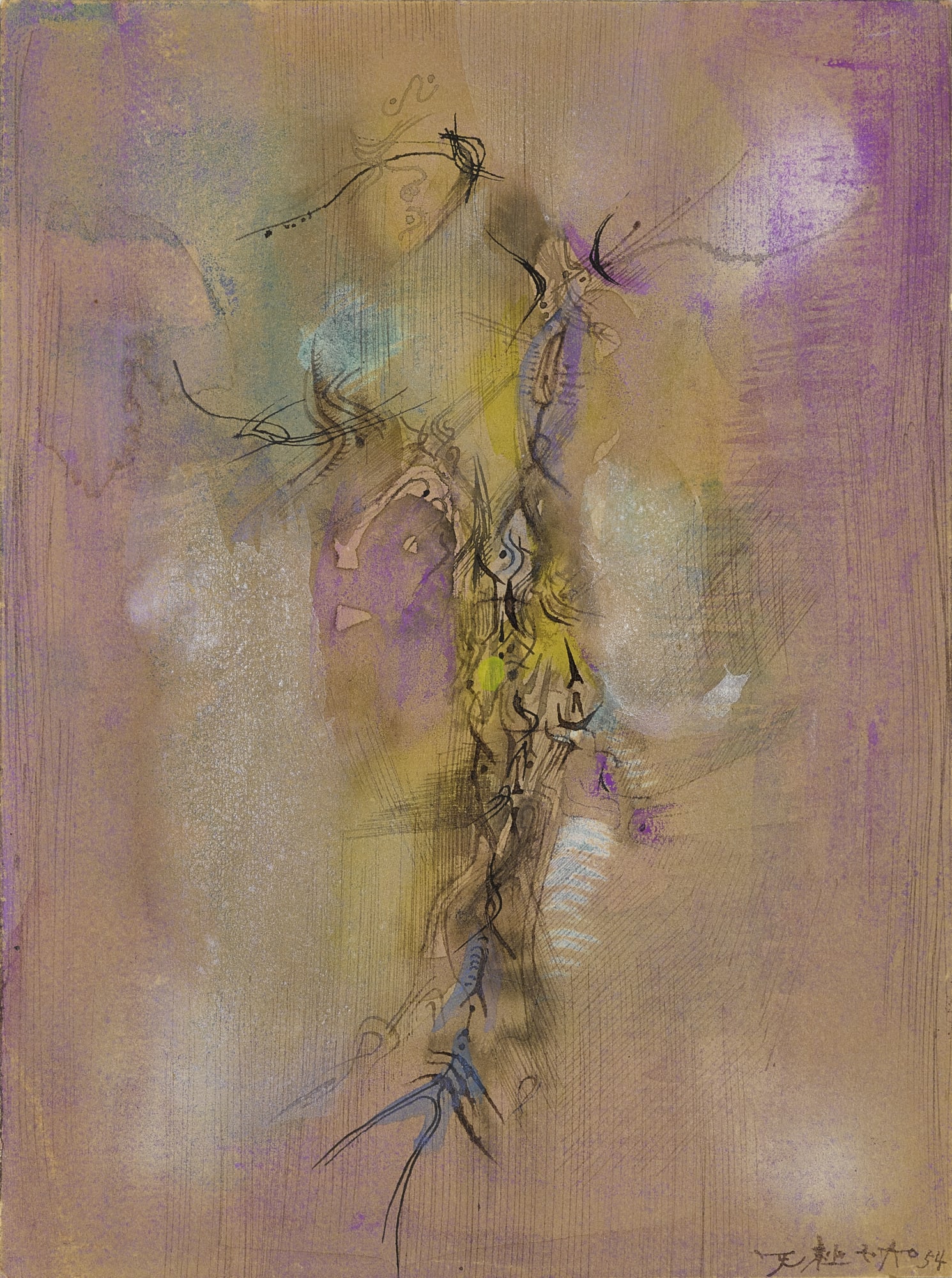 Zao Wou Ki, Untitled, 1954, Ink and watercolour on paper, 18 x 13.5 cm