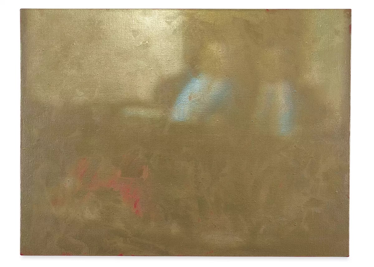 Donald Moffett, What Barbara Jordan Wore, 2002. Installation of oil and enamel on linen with video projection; three parts, each: 45 x 60 in. (114.3 x 153 cm). Collection Museum of Contemporary Art Chicago, restricted gift of Nancy A. Lauter and Alfred L. McDougal, Judith Neisser, Barbara and Thomas Ruben, Faye and Victor Morgenstern Family Foundation, and Ruth Horwich, 2002.81.a–c. © 2002 Donald Moffett