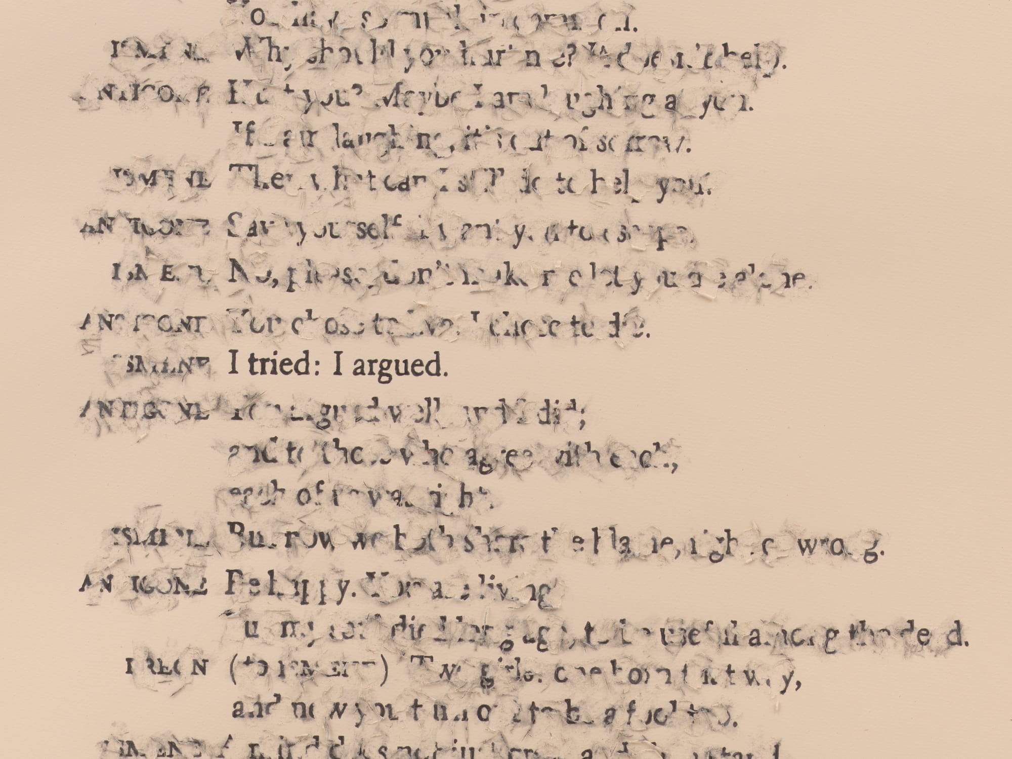 Antigone: 1998 / 1973 / 2021 / 1912, 2023 (Detail). Graphite on Somerset paper in 4 parts
