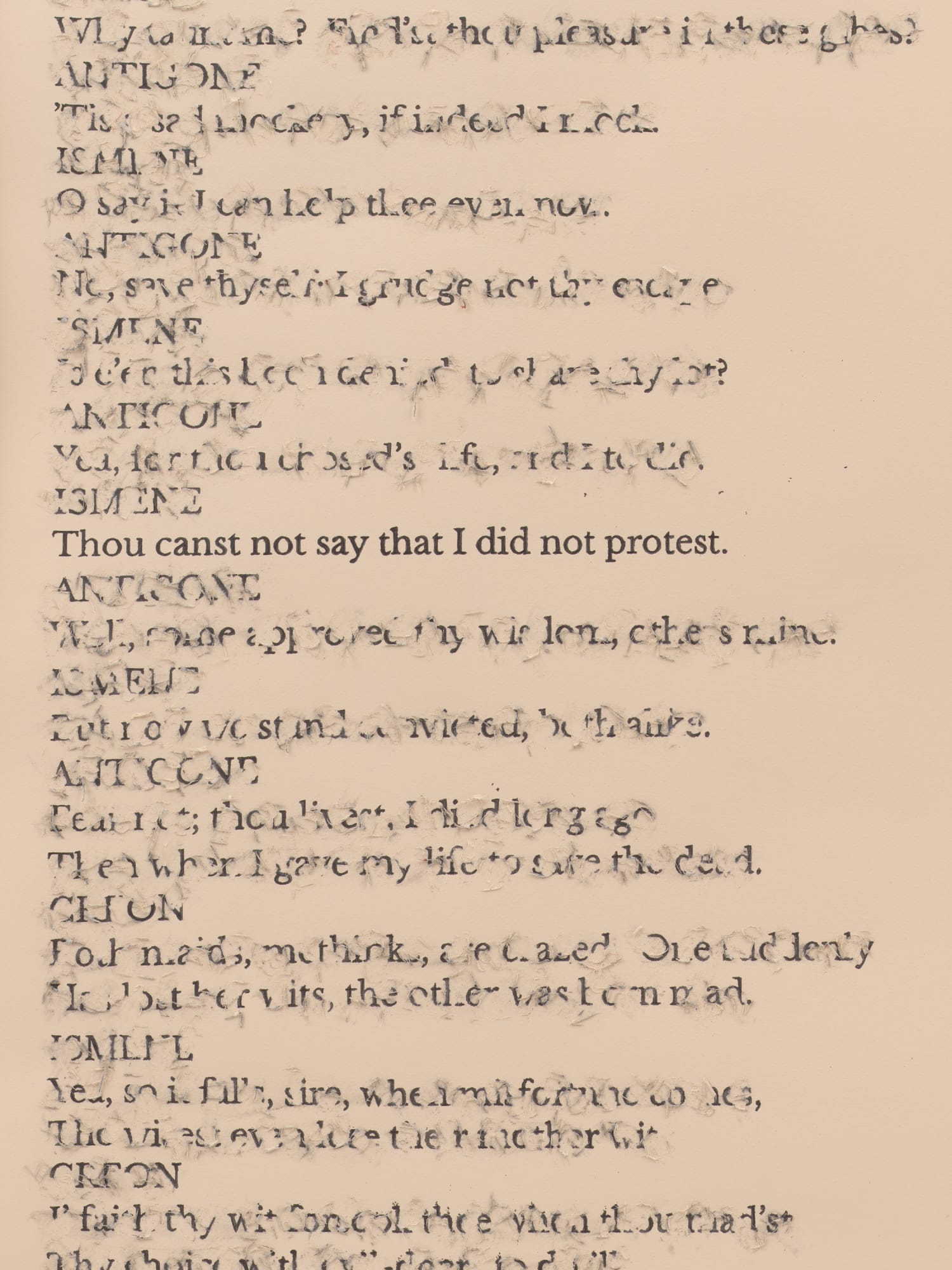 Antigone: 1998 / 1973 / 2021 / 1912, 2023 (Detail). Graphite on Somerset paper in 4 parts