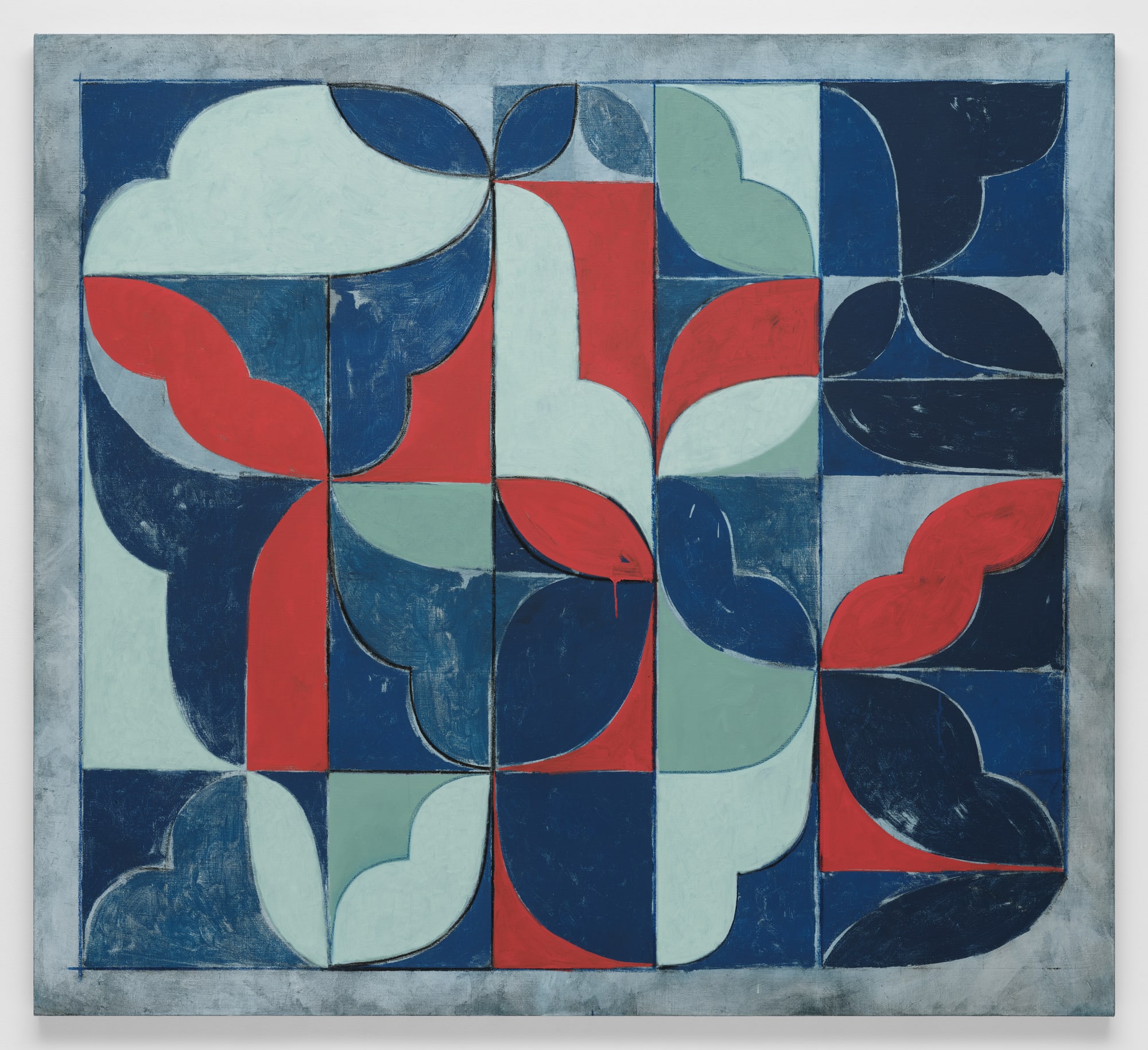 Untitled (Arabesque Composition), 2023 Oil, oil crayon and wax pencil on linen 60 x 66 in (152.4 x 167.64 cm) Collection of Saudi Arabia Museum of Contemporary Art