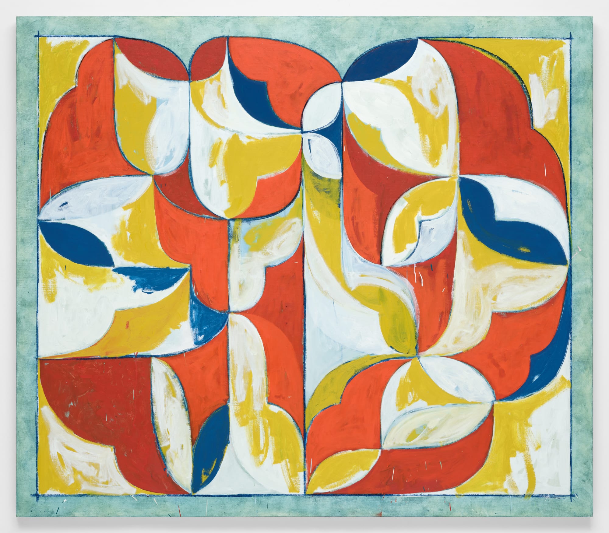 Roman Token, 2023 Oil, oil crayon, and pencil on linen 66 x 76 in (167.64 x 193 cm)