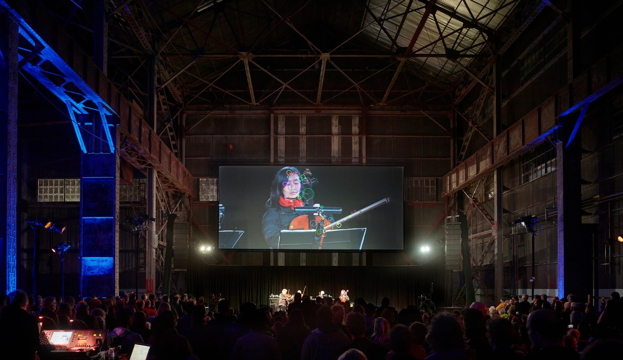 Trevor Paglen Sight Machine, 2017 Installation view Pier 70, San Francisco