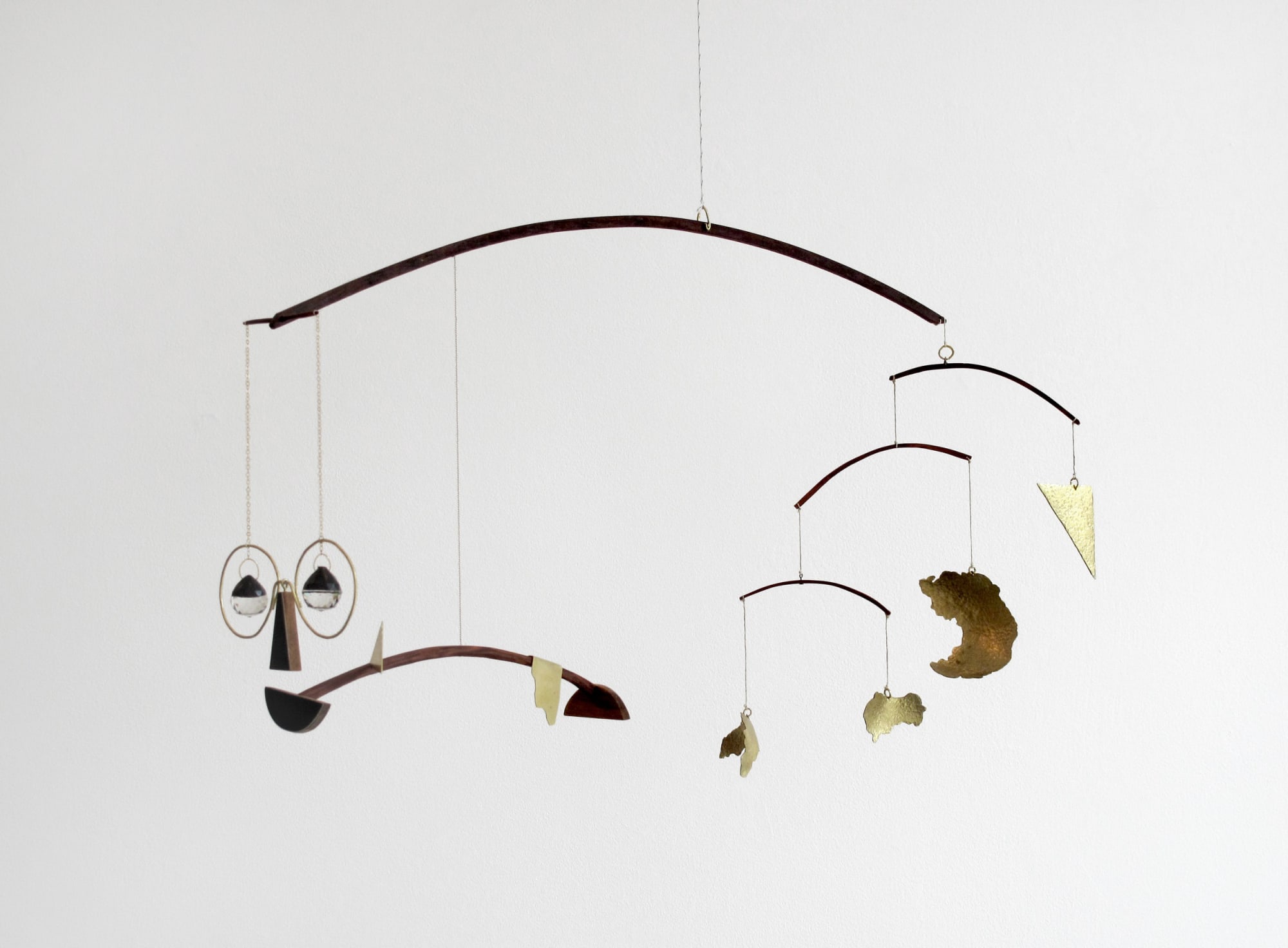 Will Rogan The wind and problems, 2012 Glass, wood, brass, string, chain, paint 16 x 29 x 10 in 40.64 x 73.66 x 25.4 cm