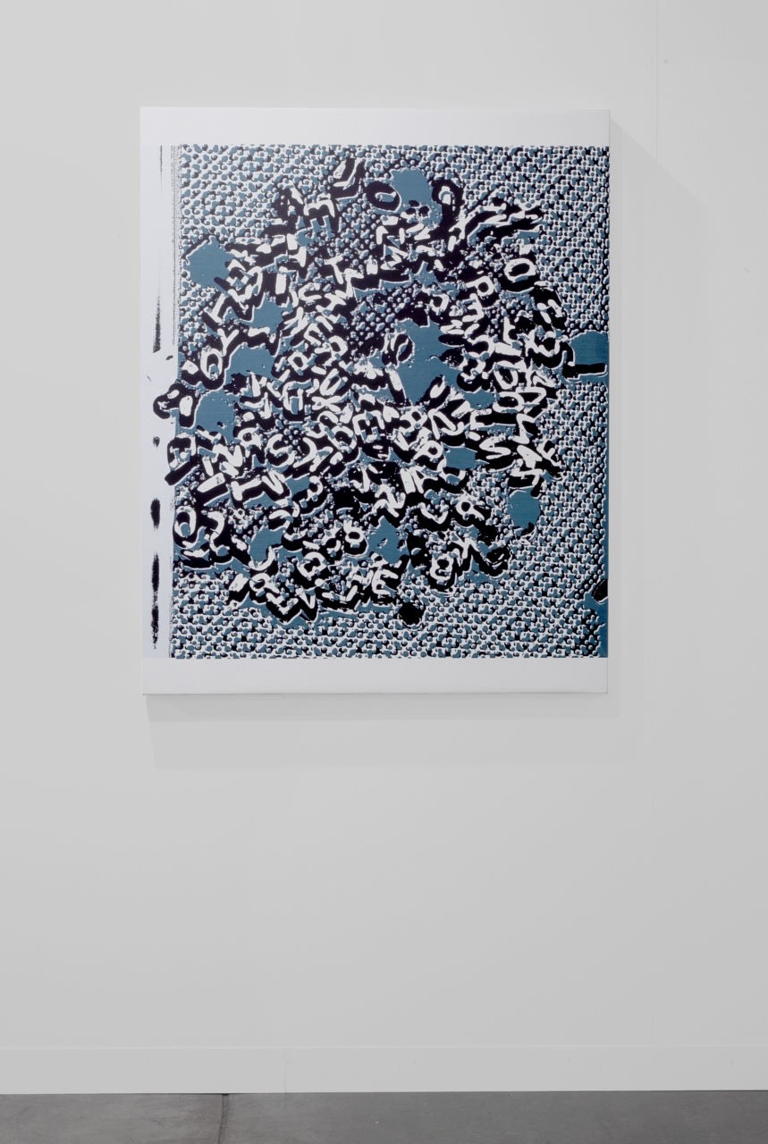 Matt Keegan Alphabet soup (painting 1), 2012 Silkscreen on linen 40 x 50 in 101.6 x 127 cm
