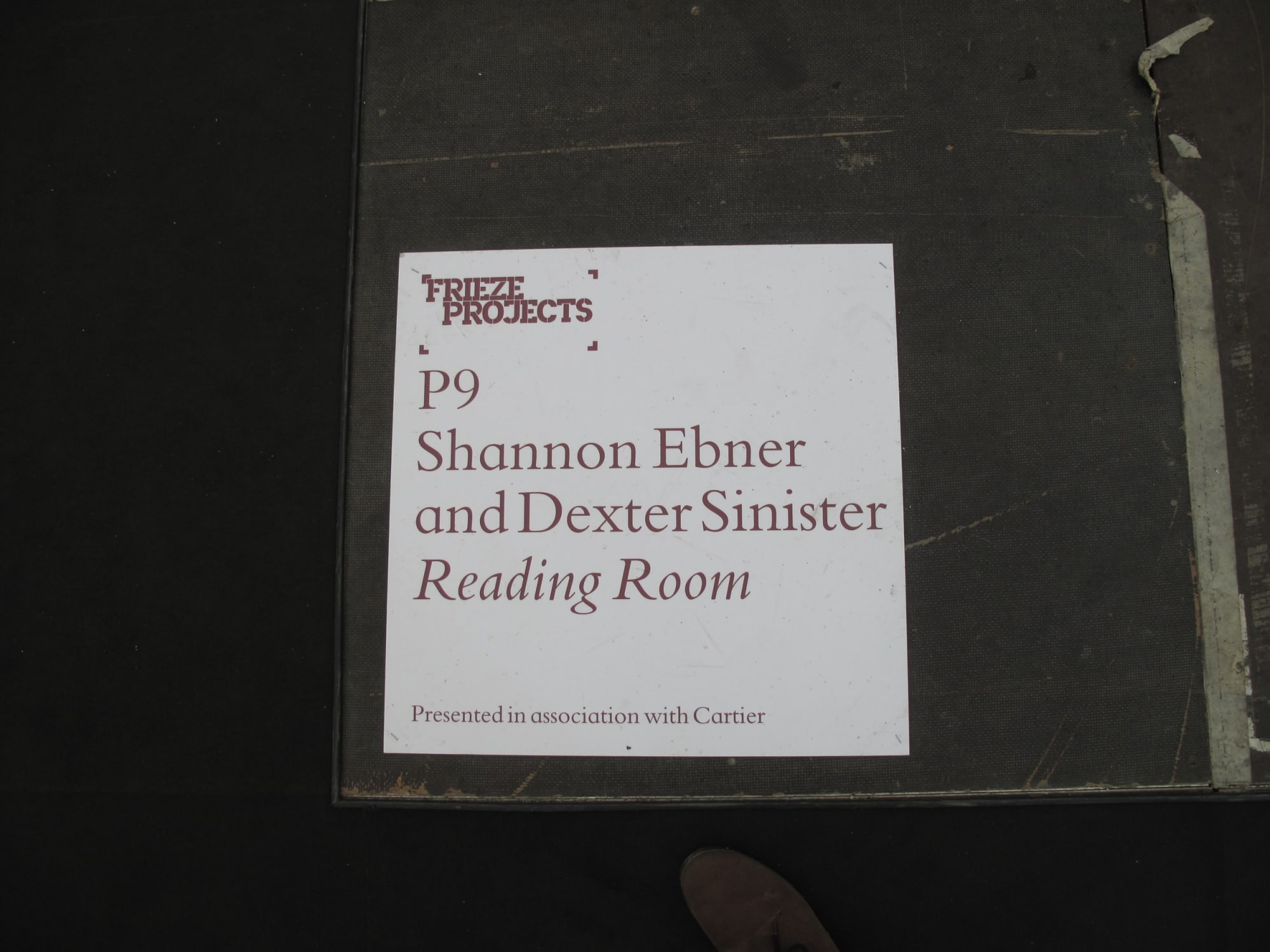 Frieze London 2010 Shannon Ebner & Dexter Sinister Reading Room Installation view