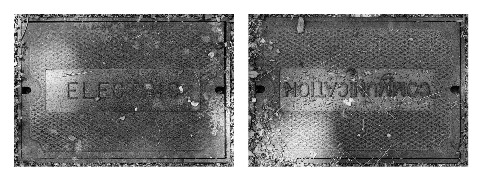 Shannon Ebner Electric Communication, 2014 Archival pigment print 16 3/4 x 24 1/8 in, two parts 42.4 x 61 cm, two parts