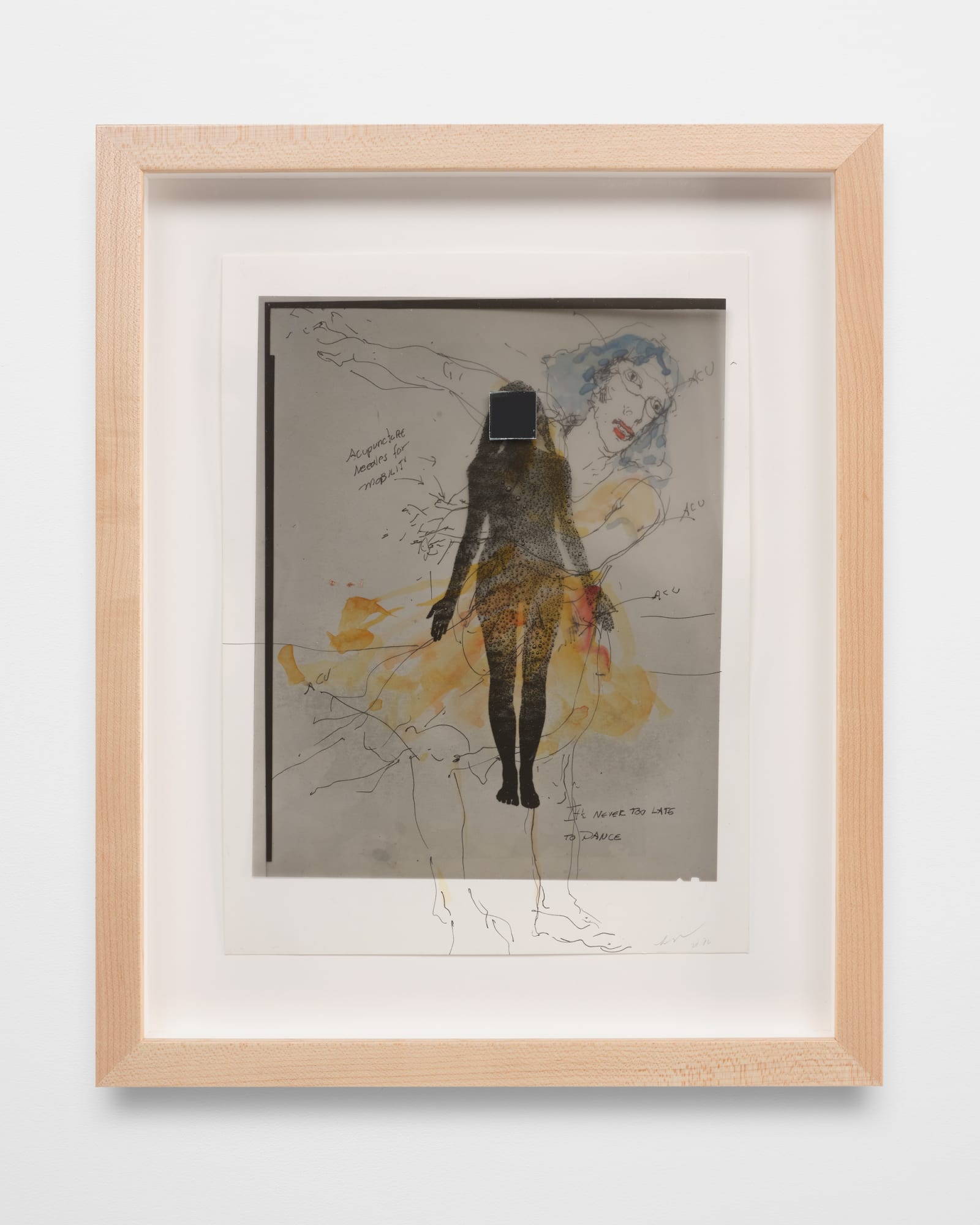 Lynn Hershman Leeson It's Never Too Late to Dance, 2003 Mixed media drawing 12 x 9 in 30.5 x 22.9 cm Framed: 16 x 13 1/4 in 40.6 x 33.7 cm