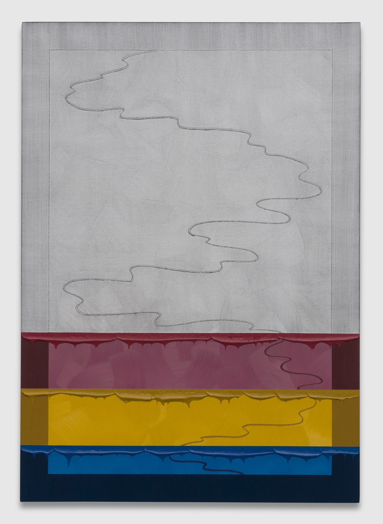 Alex Olson Unwind, 2019 Oil, grease pencil, and modeling paste on canvas 51 x 36 in 129.5 x 91.4 cm