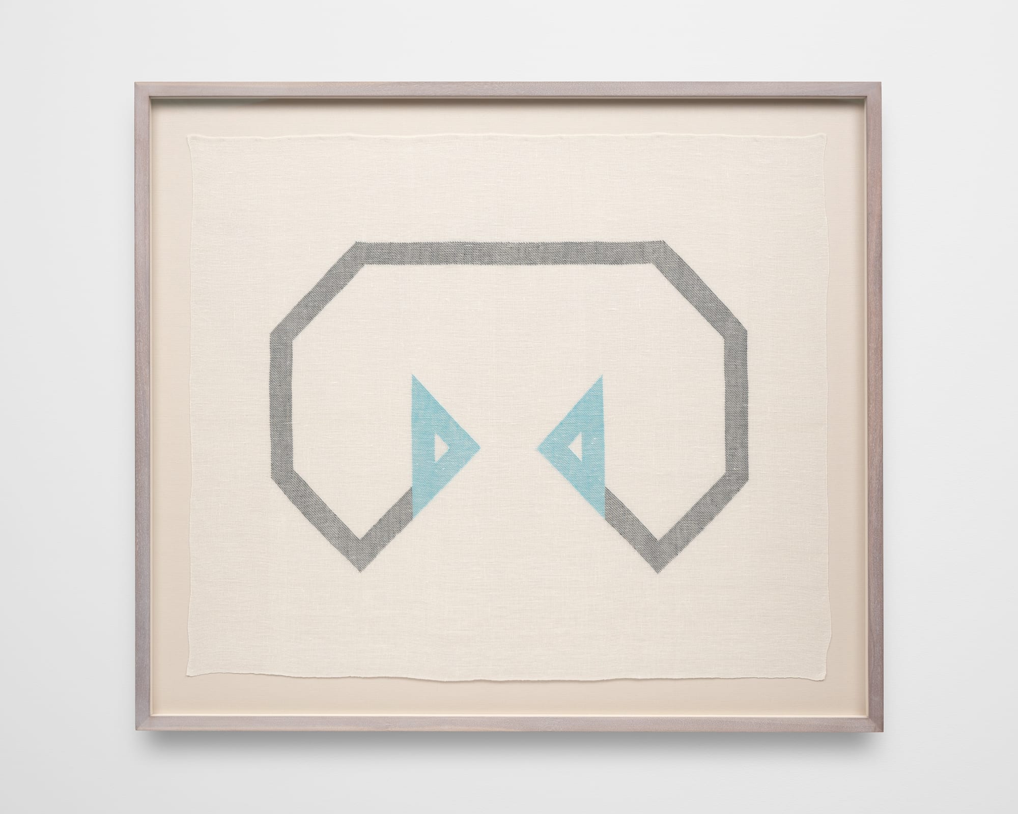 Ruth Laskey Twill Series (Hunter Green/Bahama Blue), 2019 Hand-woven and hand-dyed linen 27 1/2 x 32 1/2 in 69.8 x 82.5 cm Framed: 33 x 38 in 83.8 x 96.5 cm