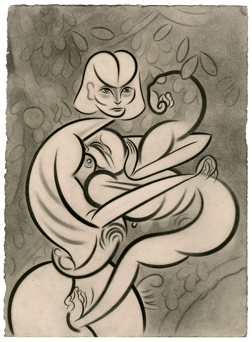 Koak What Is You in a Lapse, 2020 Signed and dated on verso Graphite, charcoal, ink, and casein on pearl grey rag paper 15 x 11 in 38.1 x 27.9 cm