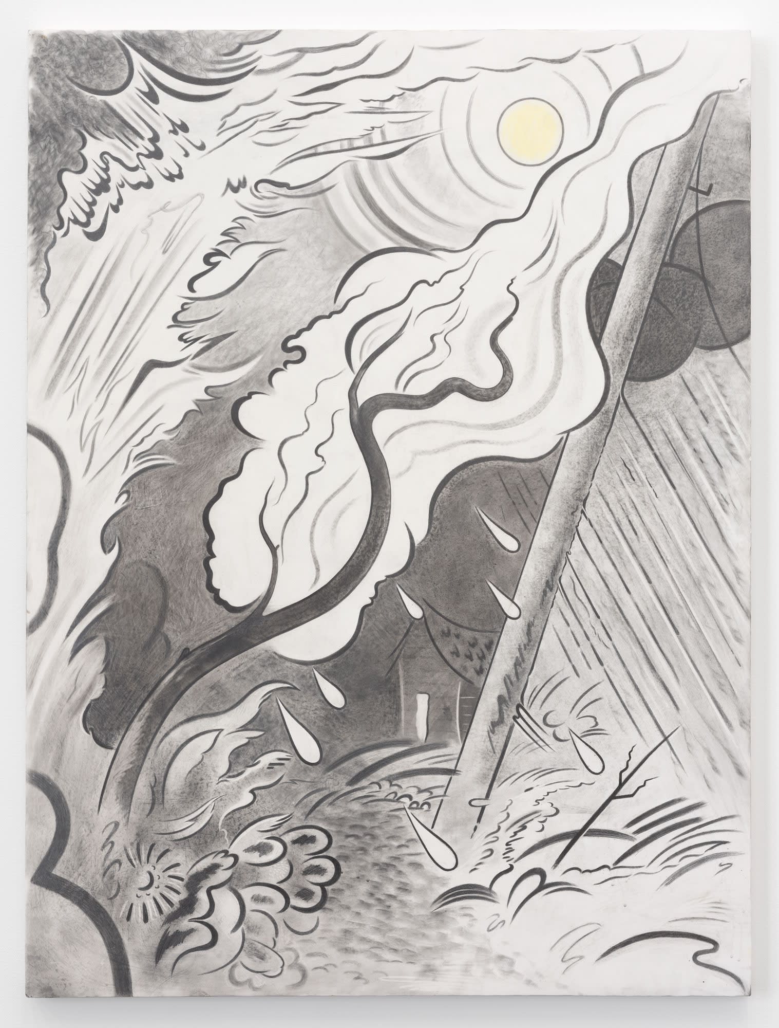 Koak Return to Feeling, 2020 Signed and dated on verso Acrylic, graphite, pastel, and casein on muslin mounted to panel 40 x 30 in 101.6 x 76.2 cm