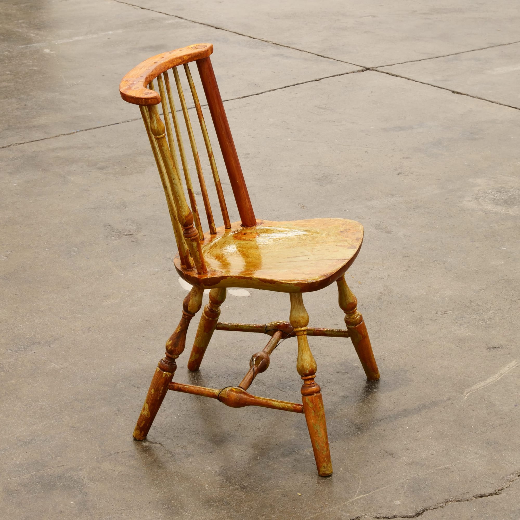 Chris Johanson Chair 3, 2018 Wood, paint 33 x 21 1/2 x 19 in 83.8 x 54.6 x 48.3 cm