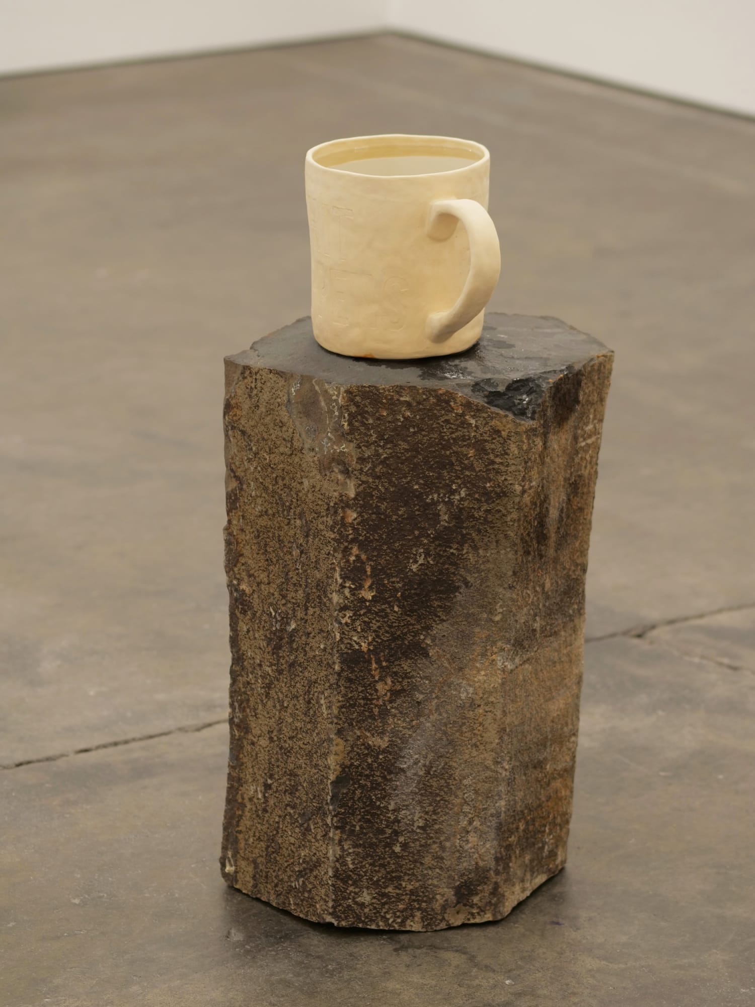 Will Rogan Filter (Shit Happens 1), 2018 Ceramic, sea water, stone 37 x 19 1/2 x 11 in 94 x 49.5 x 27.9 cm
