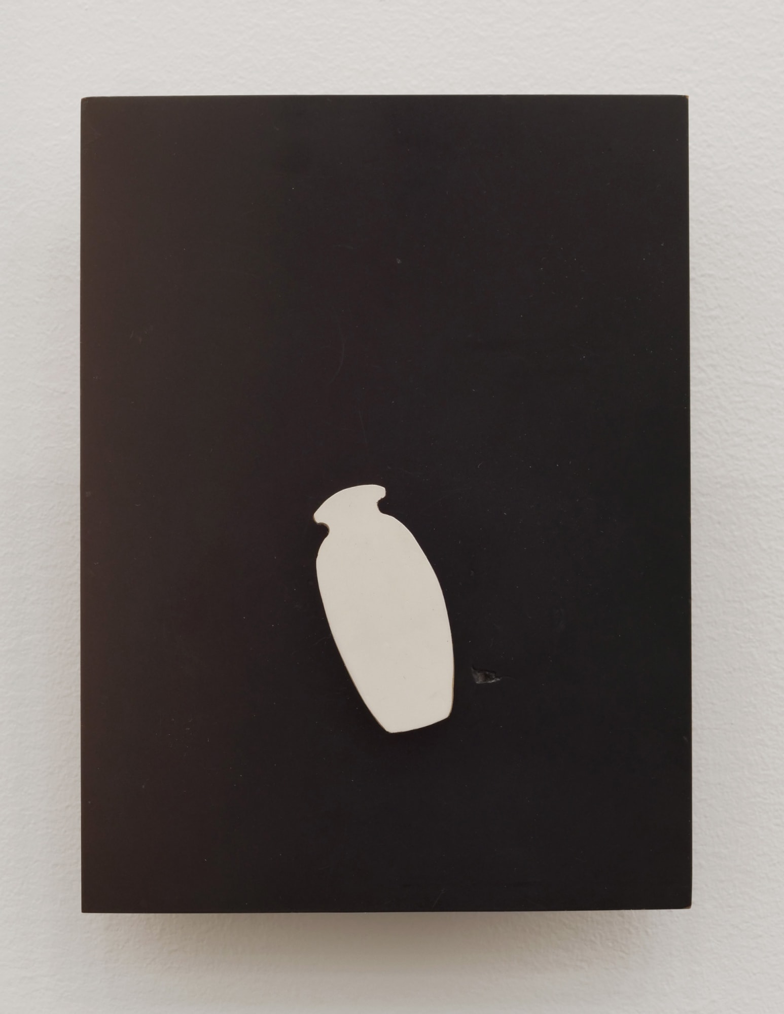 Will Rogan Suspended urn, 2018 Wood, paint, brass, book page, clock mechanism 6 1/2 x 5 x 1 3/4 in 16.5 x 12.7 x 4.4 cm