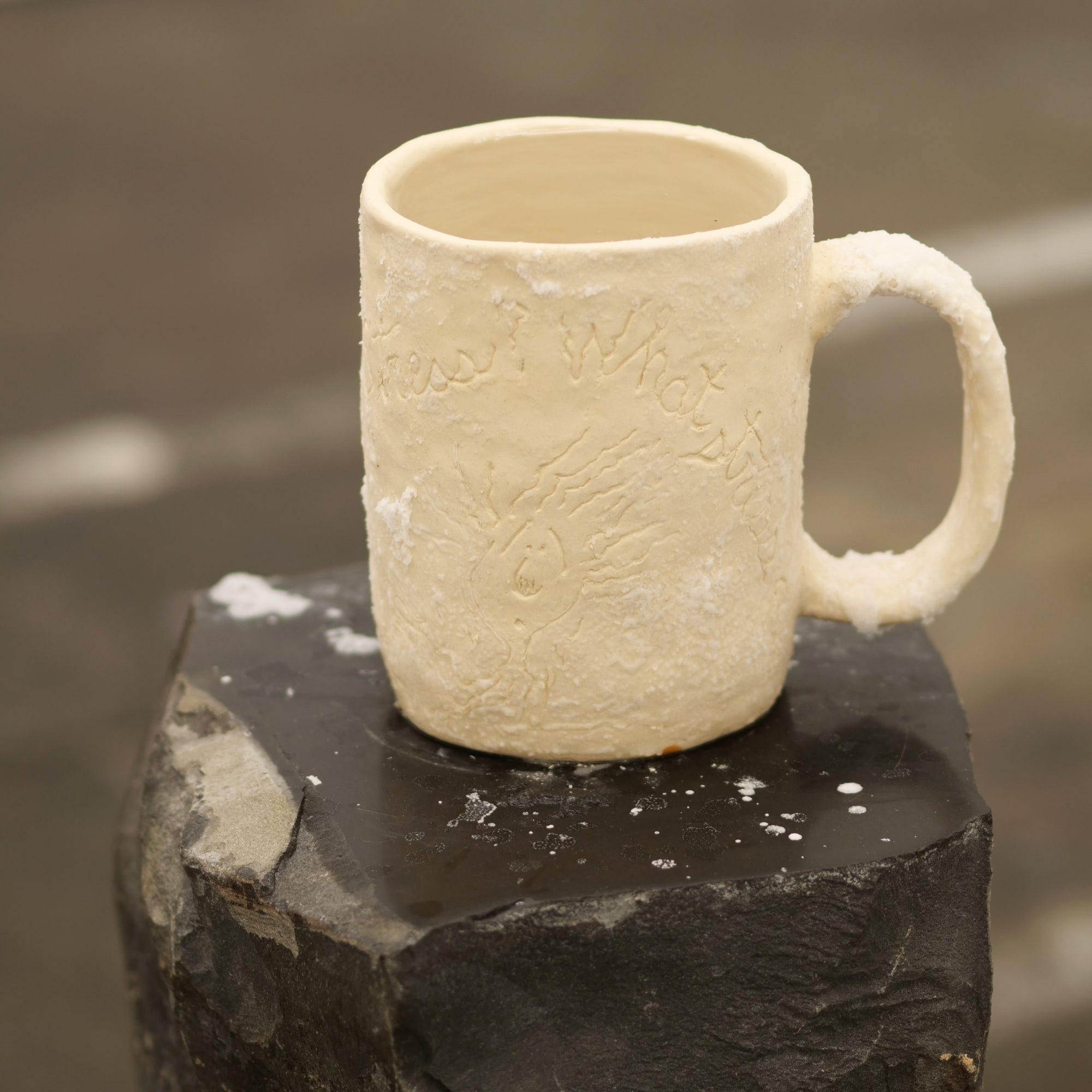 Will Rogan Filter (Stress, What Stress?) (detail), 2018 Ceramic, sea water, stone 42 1/2 x 12 x 11 in 108 x 30.5 x 27.9 cm